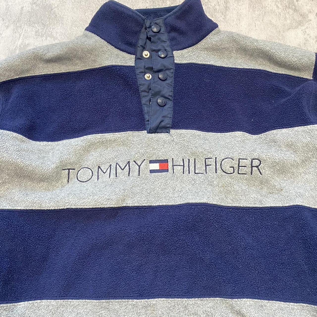 Tommy Hilfiger 90s Vintage Navy and grey Tommy Hilfiger Size US M / EU 48-50 / 2 - 2 Thumbnail