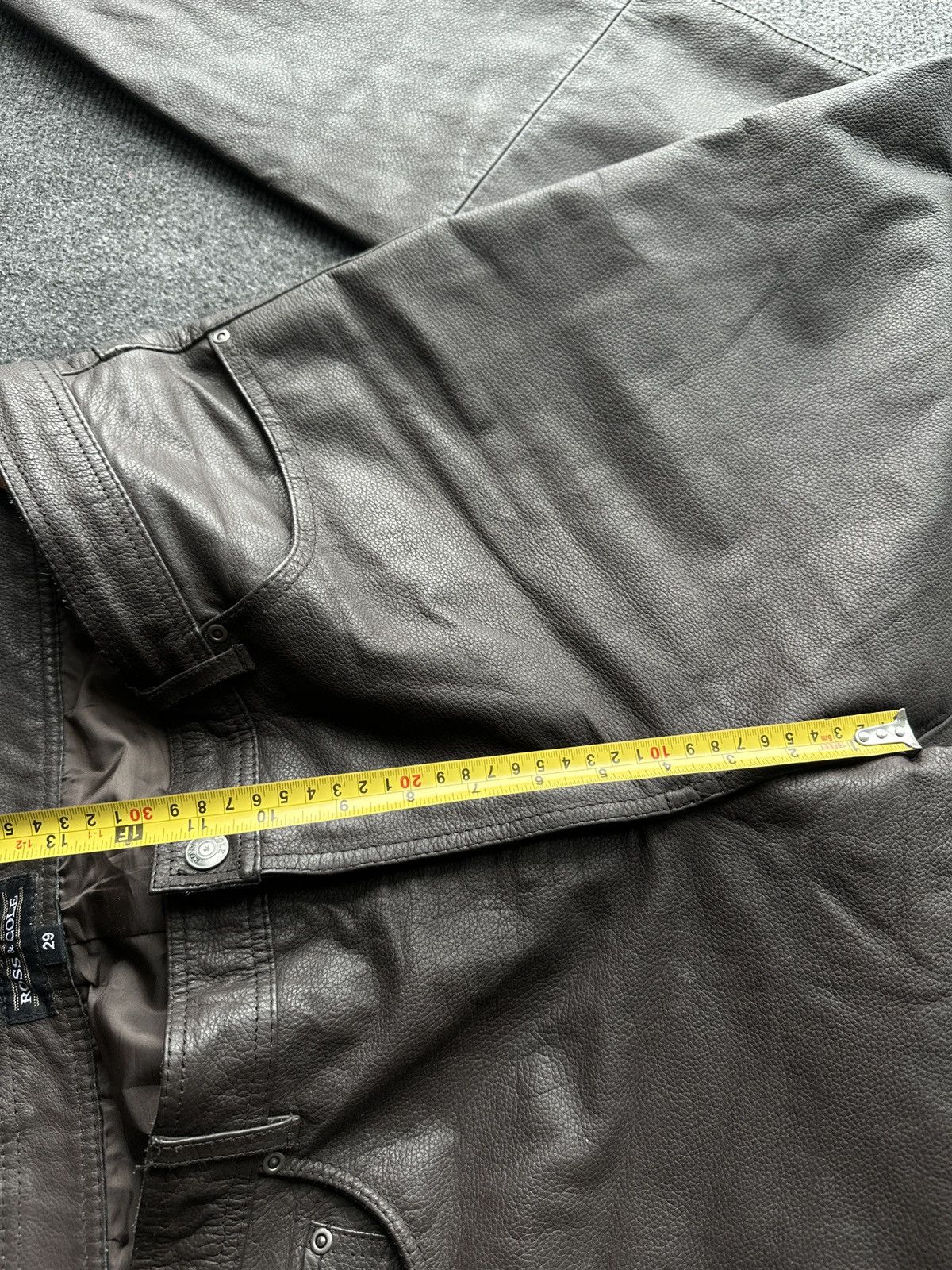 Other 🚨GRAIL MEN LEATHER PANTS Y2K WESTERN MOTORCYCLE Size US 41 - 22 Thumbnail