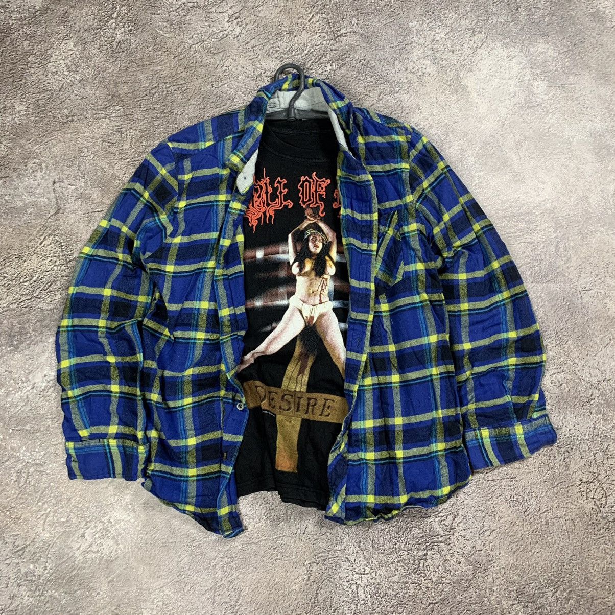 Vintage Vintage 90s Blue Plaid Shirt Graphic Streetwear Grunge M Size US M / EU 48-50 / 2 - 1 Thumbnail