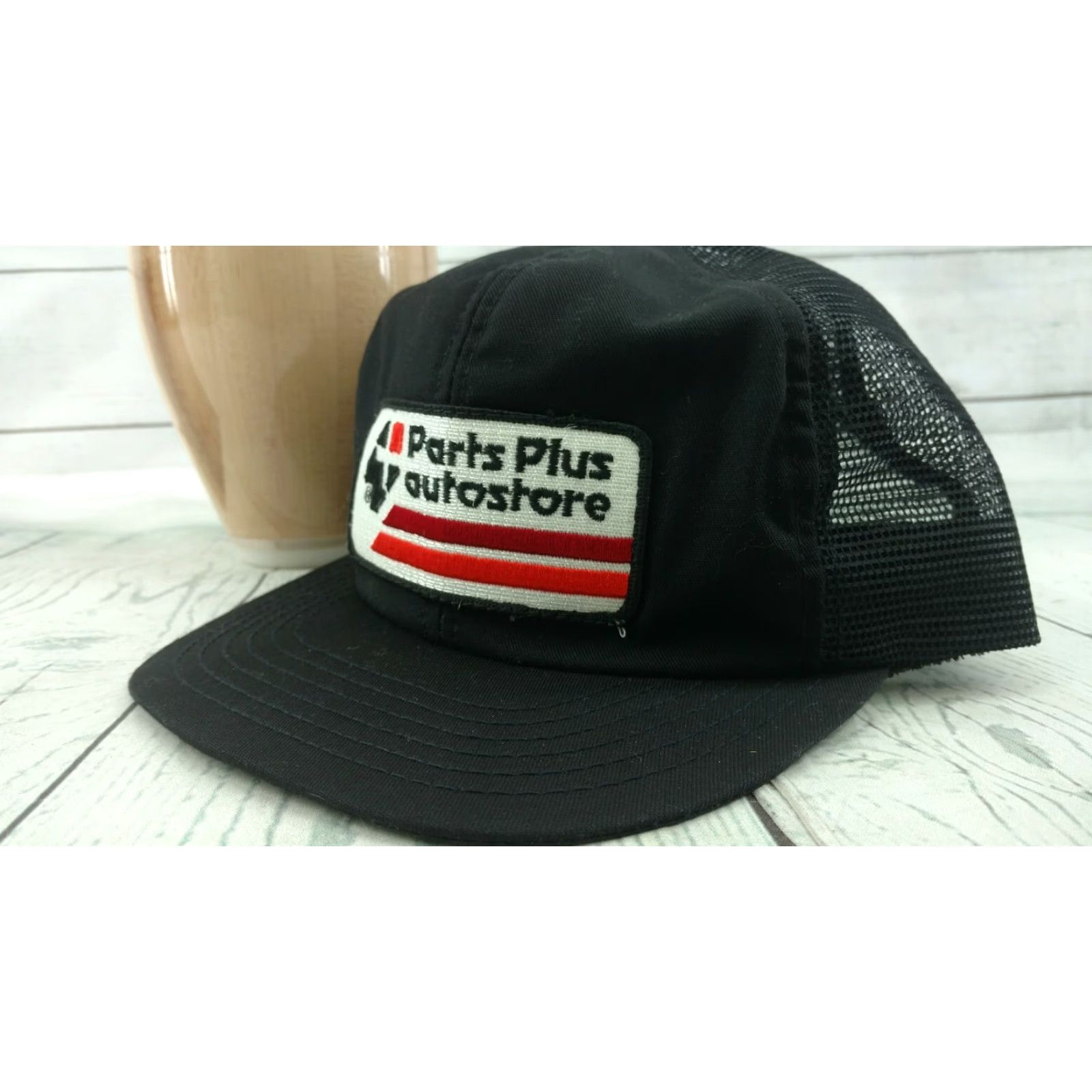 Vintage VINTAGE Parts Plus Autostore Hat Cap Snapback USA Adjustable Black Missing Foam Backing Cap Mens Size ONE SIZE - 2 Thumbnail