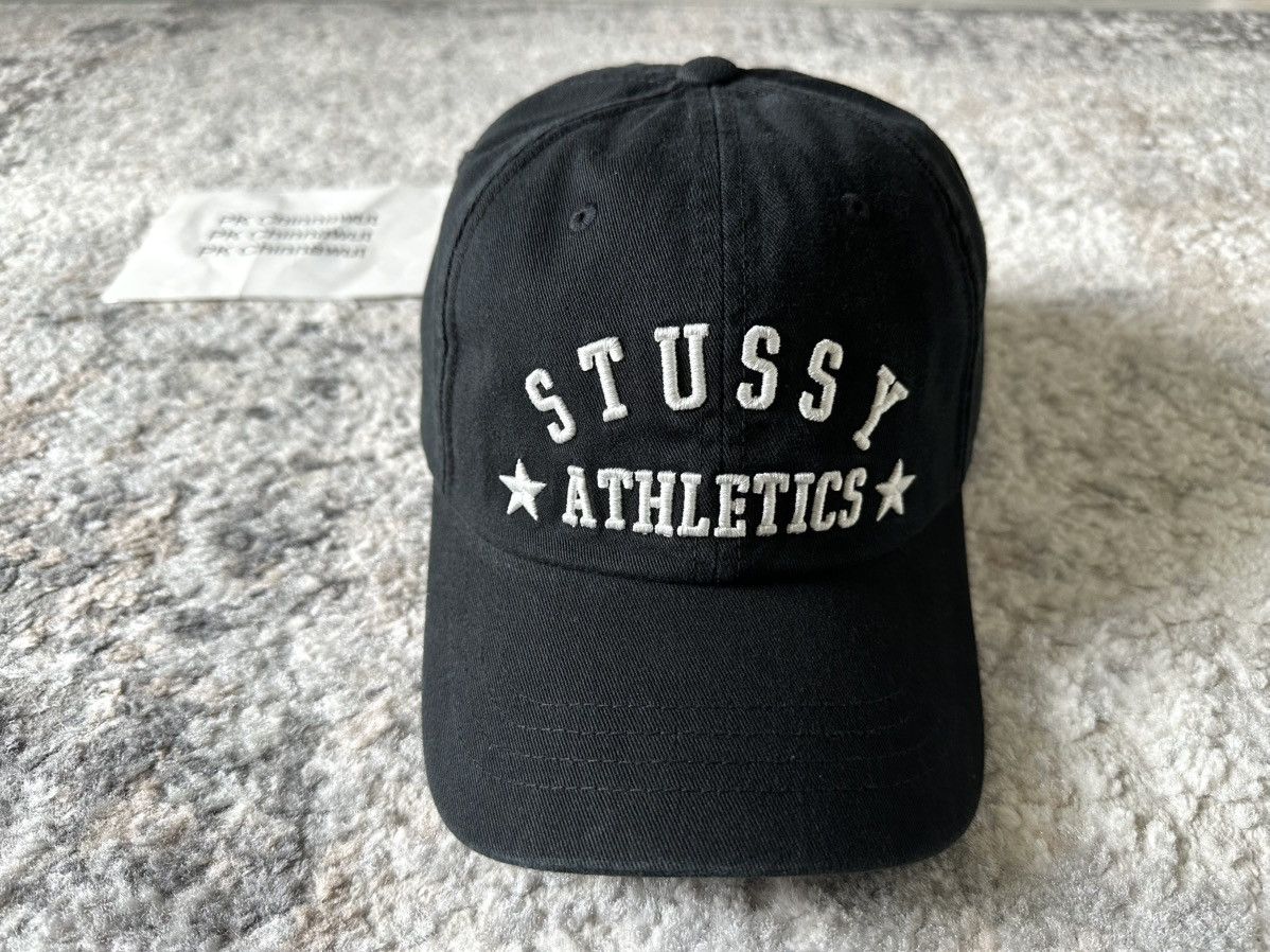 Stussy STUSSY LOW PROFILE ATHLETICS STRAPBACK BLACK CAP (SS25) Size ONE SIZE - 2 Thumbnail