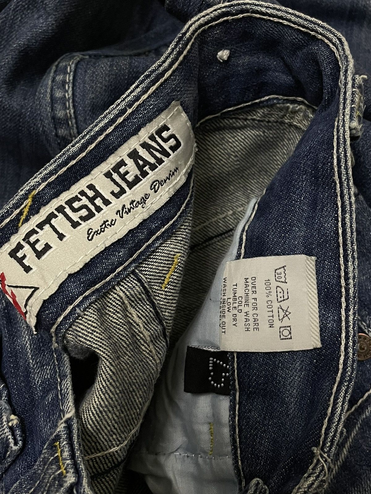 Designer × Japanese Brand × Vintage Vintage 1990s Japan Designer Fetish Baggy Y2K Style Denim Size US 26 / EU 42 - 16 Thumbnail