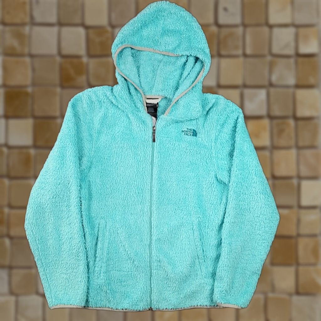 The North Face VINTAGE The North Face Cyan Fleece Pile Sherpa Hooded Women's Medium Zip Up Retro Jacket Size M / US 6-8 / IT 42-44 - 1 Thumbnail
