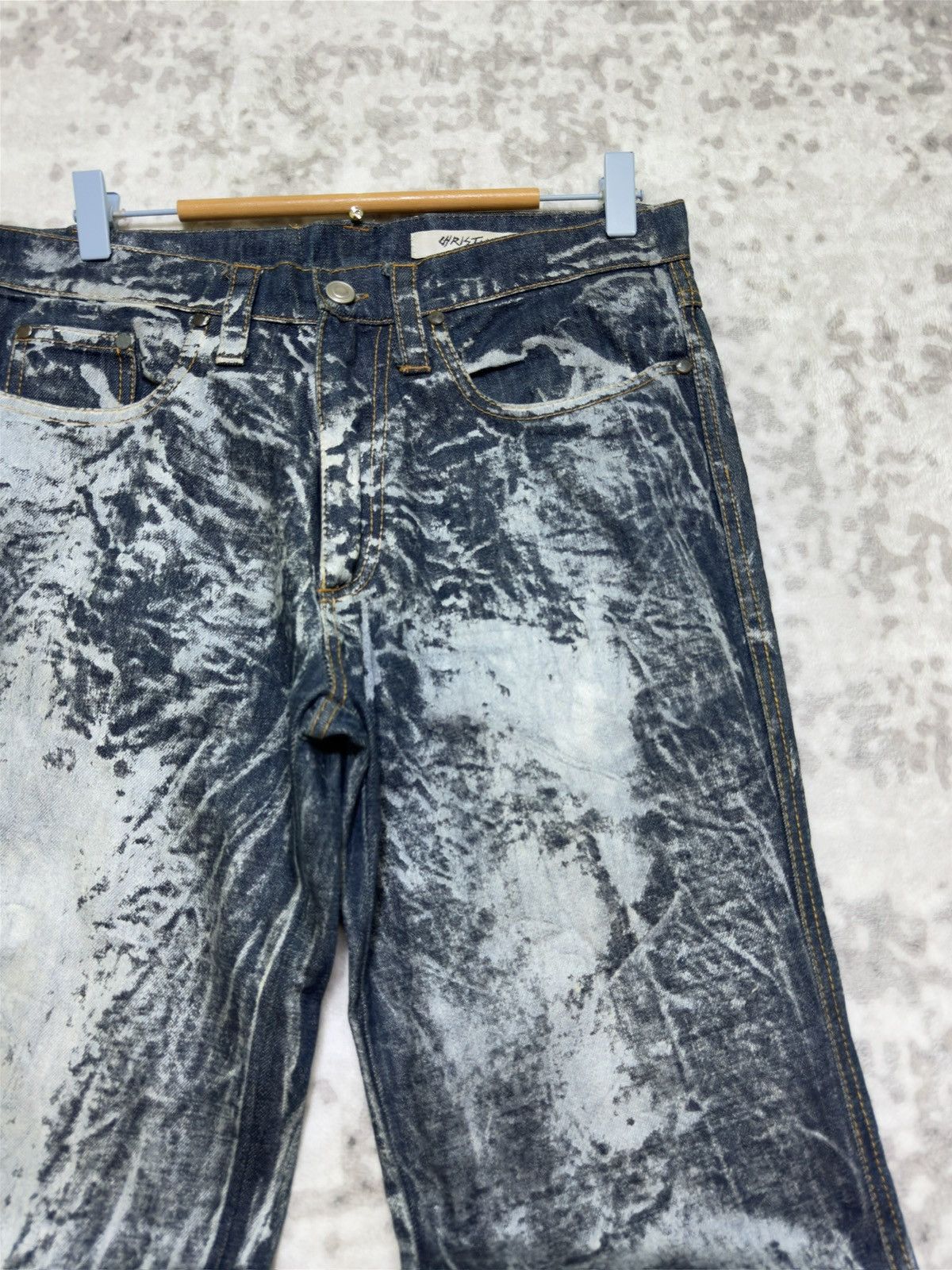 Vintage Vintage Christian Faggi Paint Splatter Denim Jeans Size US 30 / EU 46 - 5 Thumbnail