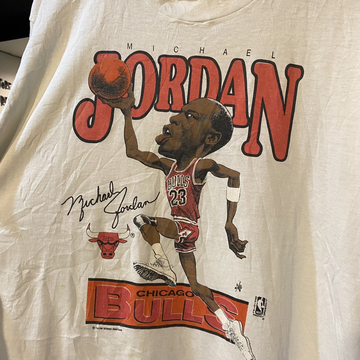 NBA Vintage 80s Michael Jordan Chicago Bulls Screen Stars Shirt Size US L / EU 52-54 / 3 - 5 Thumbnail
