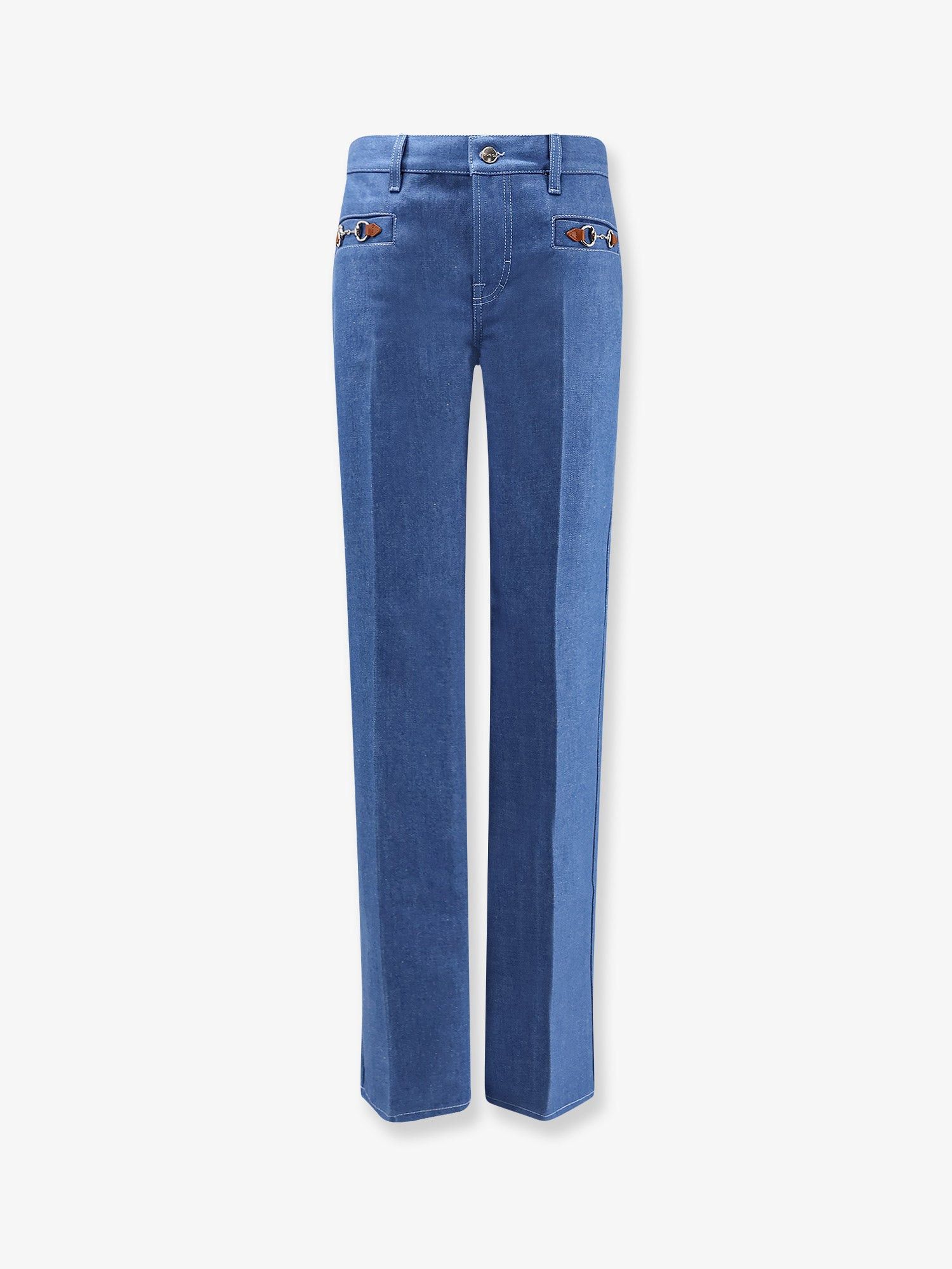 Gucci Gucci Cotton jeans with iconic frontal Horsebits Tag Size 27 Women - USA Tariffs Included Size 27" / US 4 / IT 40 - 1 Thumbnail