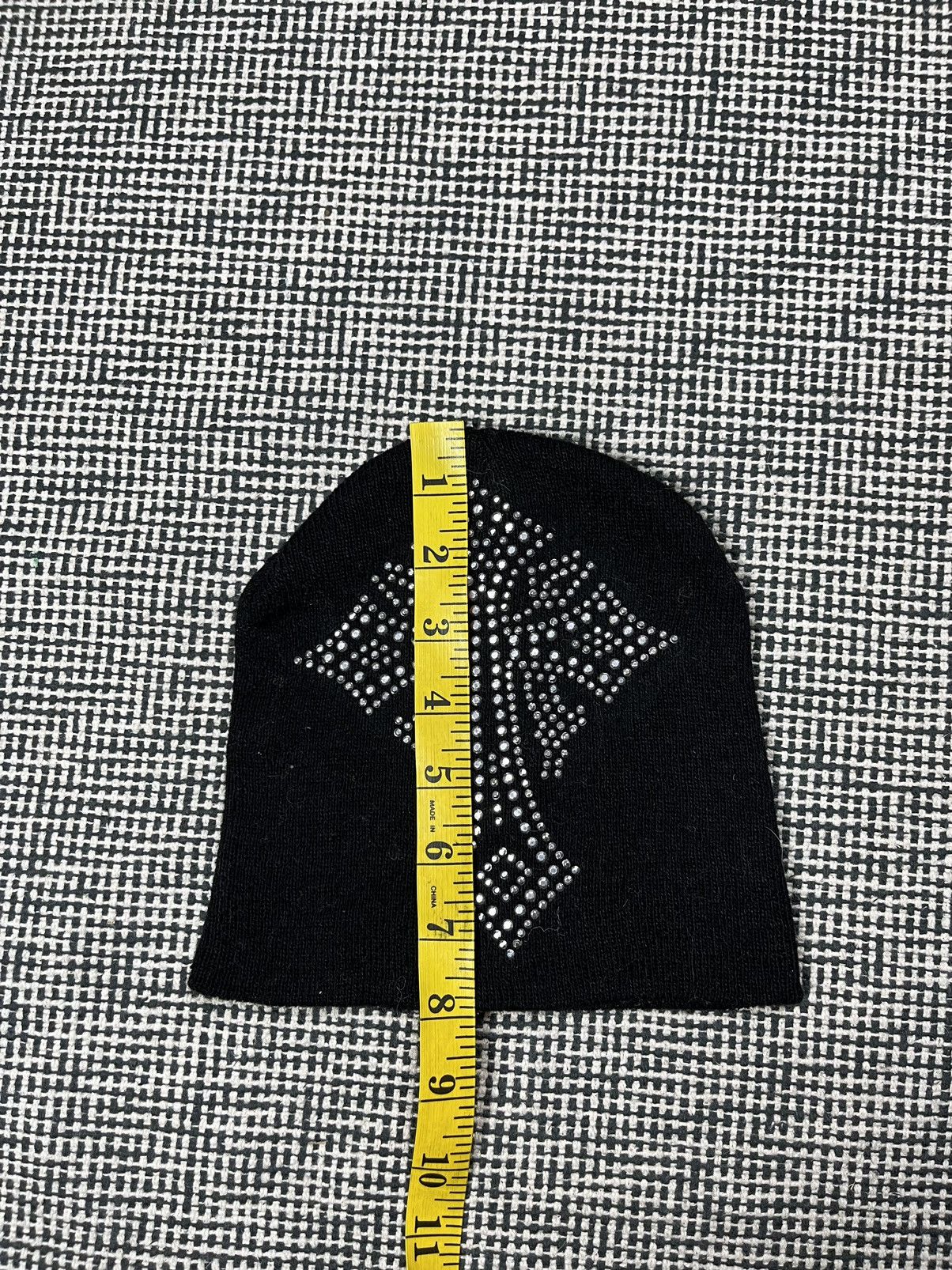 Vintage Drip cross rhinestones chrome style beanie Fleur de Lis Size ONE SIZE - 5 Thumbnail