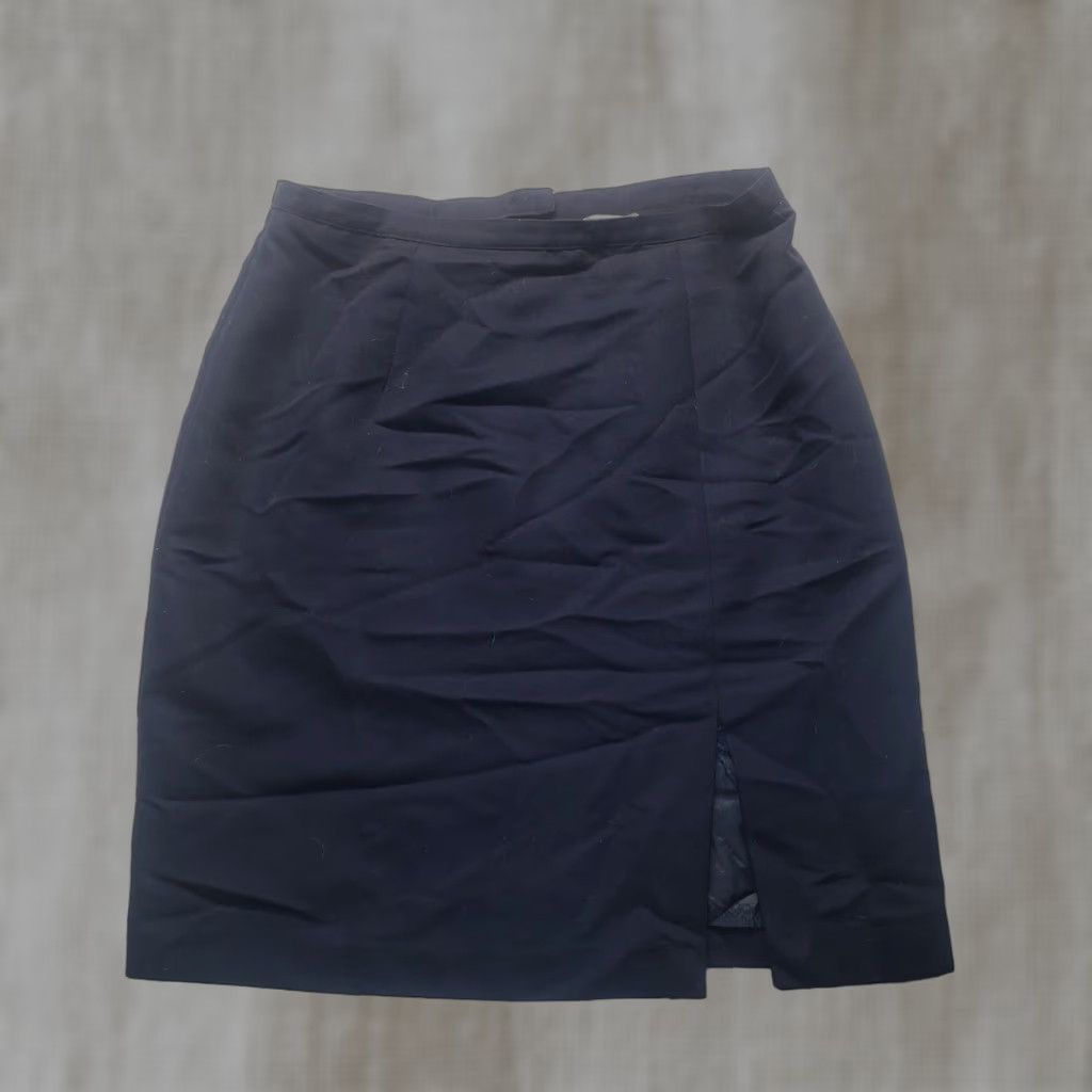 Vintage Michele Skirt Women Size 14 Black Knee Length A-Line Solid New York Adult Size 36" / US 14 / IT 50 - 1 Thumbnail