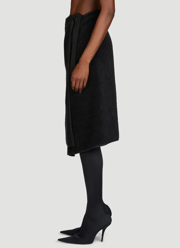 Balenciaga o1w1db10226 Towel Skirt in Black Size 27" / US 4 / IT 40 - 4 Thumbnail
