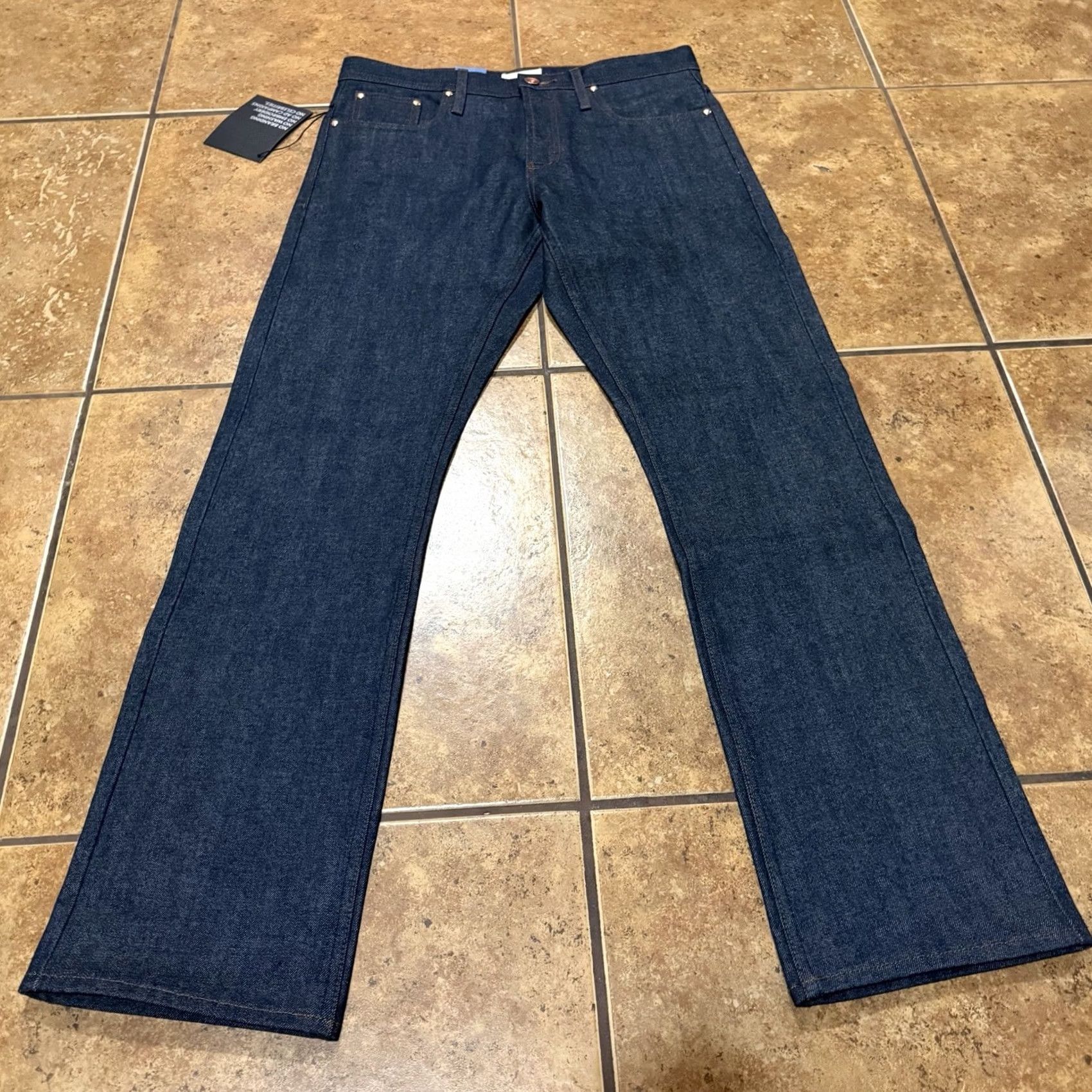The Unbranded Brand NWT The Unbranded Brand UB401 Tight Fit Mens Jeans 14.5 oz Indigo Selvedge 33x34 Indigo Blue Slim Jeans Mens 33 Inseam 34 Size US 33 - 3 Thumbnail