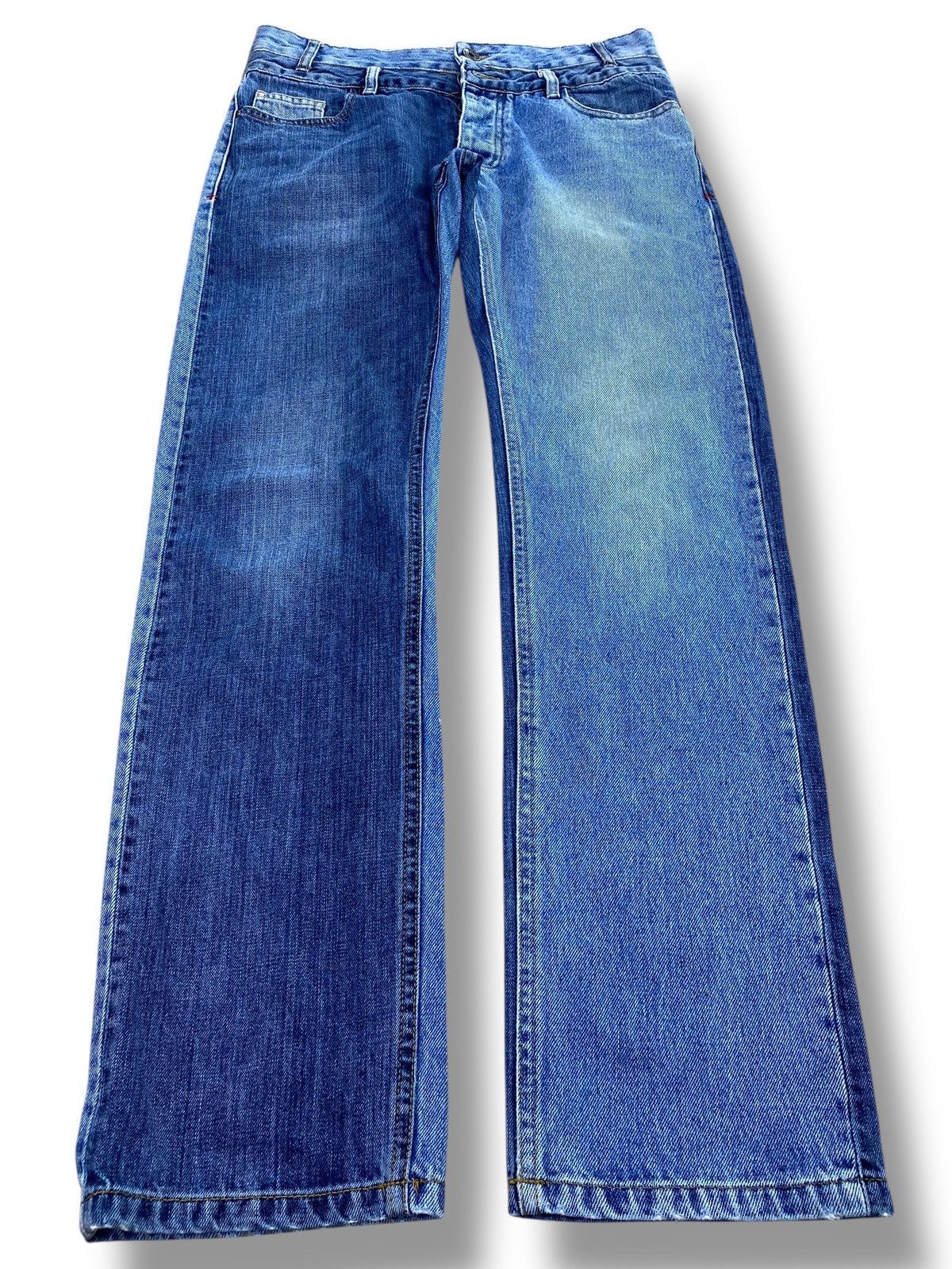 Desigual Double Knee Unique Faded Look Style Straight Cut Jeans Size US 30 / EU 46 - 1 Thumbnail
