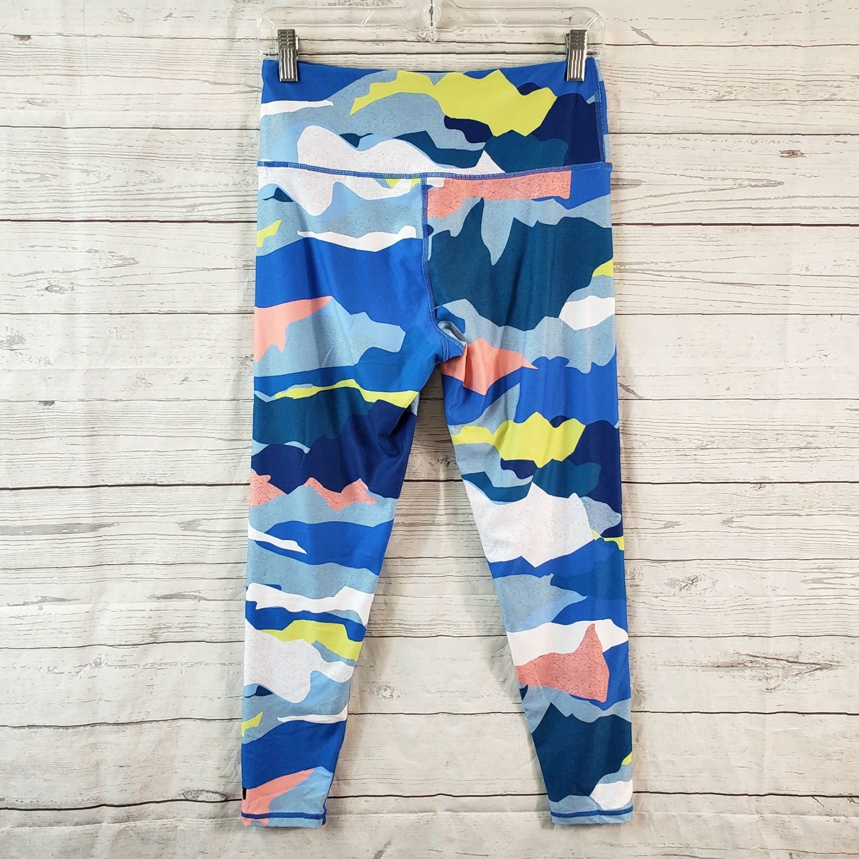 Betsey Johnson Betsey Johnson Womens Cropped Leggings M Blue Pink High Rise Activewear Size 32" / US 10 / IT 46 - 4 Thumbnail