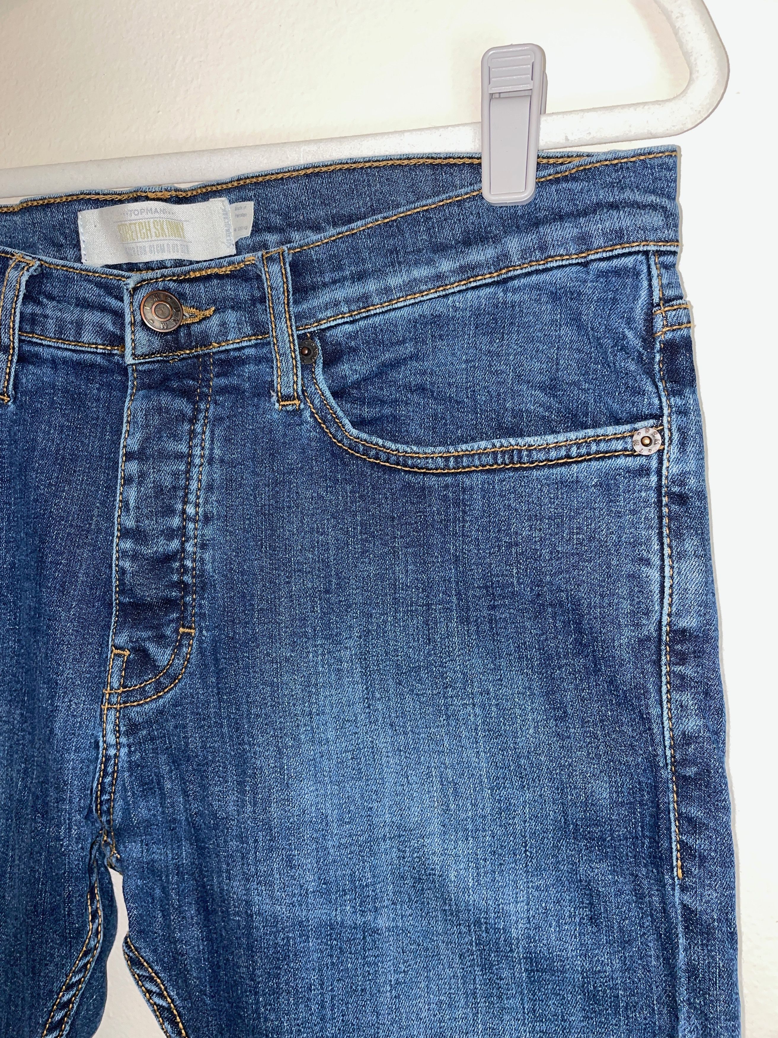 Topman Topman Stretch Skinny Blue Denim Jeans 32x32 Size US 32 / EU 48 - 2 Thumbnail