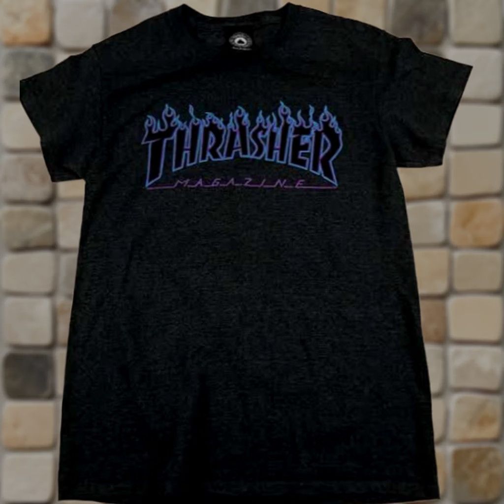 Thrasher VINTAGE Thrasher Skateboarding Magazine T-Shirt Small Set of 2 Mens S Burgundy & Dark Grey 24in/25in Long 18in/19in Chest Size US S / EU 44-46 / 1 - 1 Thumbnail