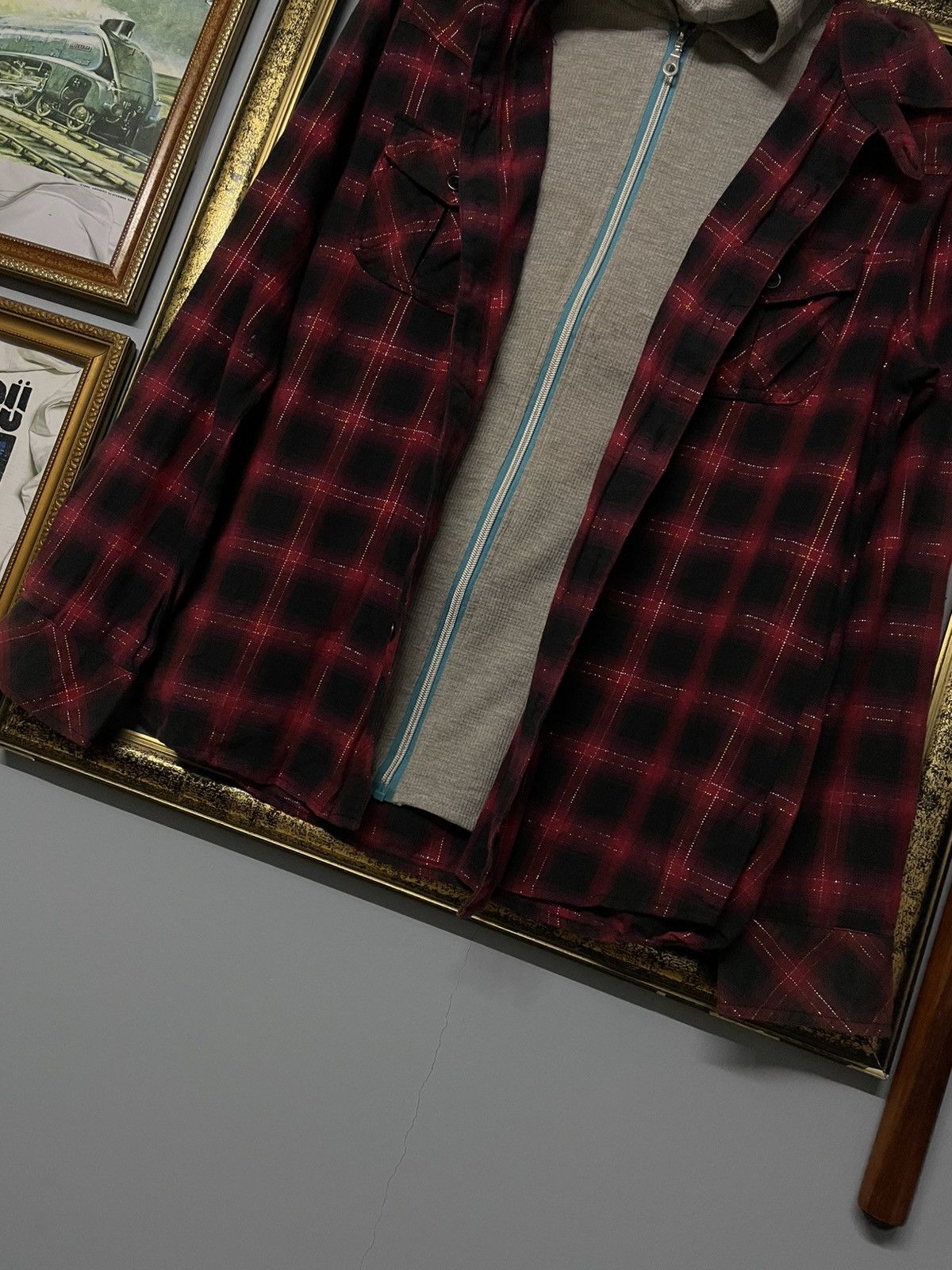 Japanese Brand Vintage 90s Japan 31040=Homme Punk Double Layered Hoodie Size US M / EU 48-50 / 2 - 3 Thumbnail