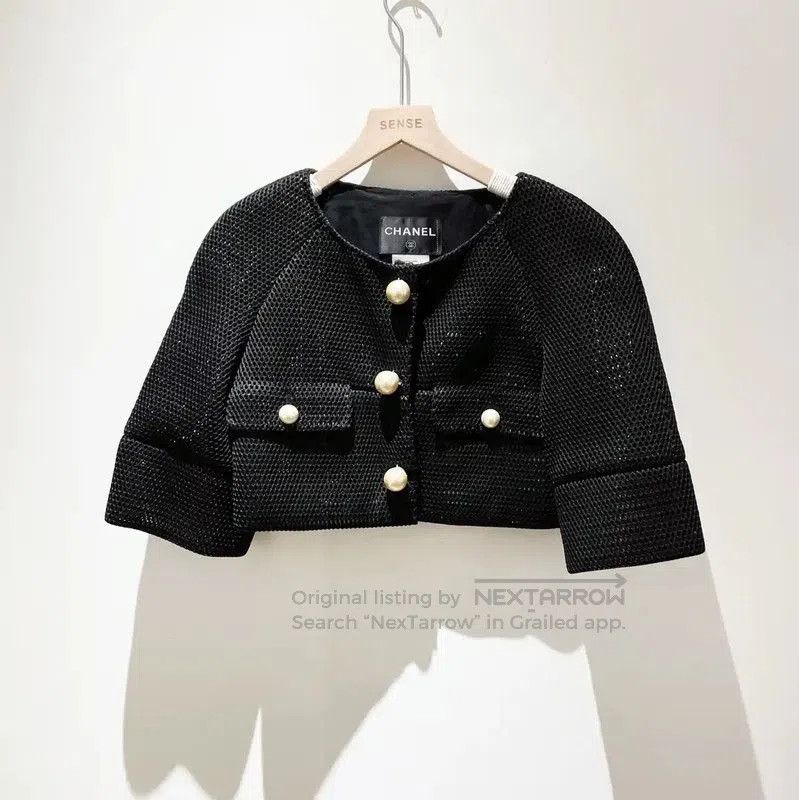 Chanel Chanel Black Polyester Women's Cardigan . Size S / US 4 / IT 40 - 1 Thumbnail