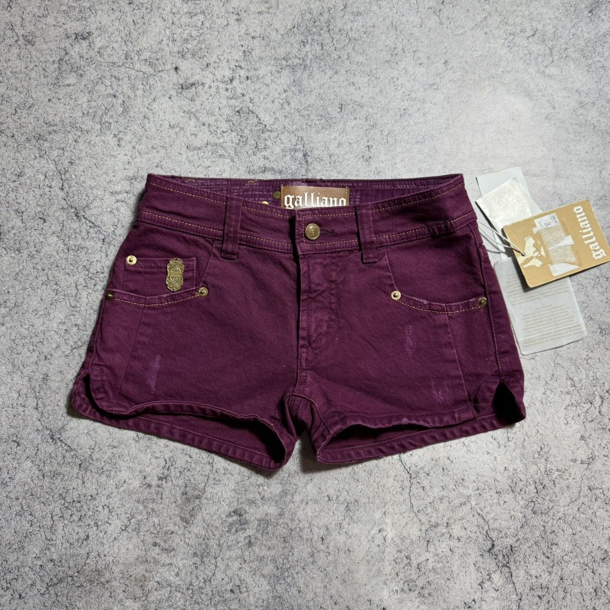 John Galliano NEW Galliano Y2K 00s Mini Shorts Size 25" / US 0 / IT 36 - 2 Thumbnail