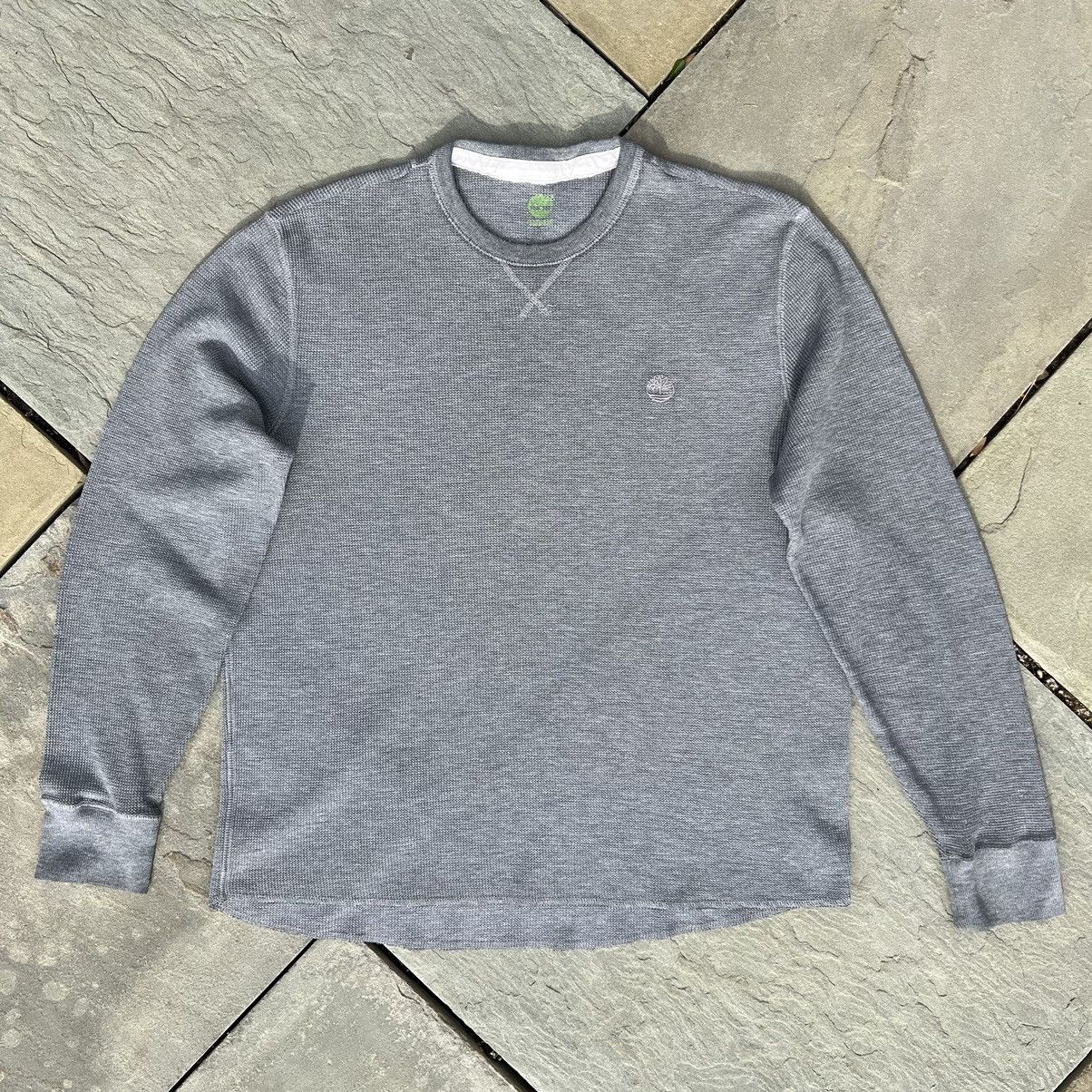 Timberland Y2K Garment Dyed Grey Waffle Knit Thermal Size US XL / EU 56 / 4 - 1 Thumbnail