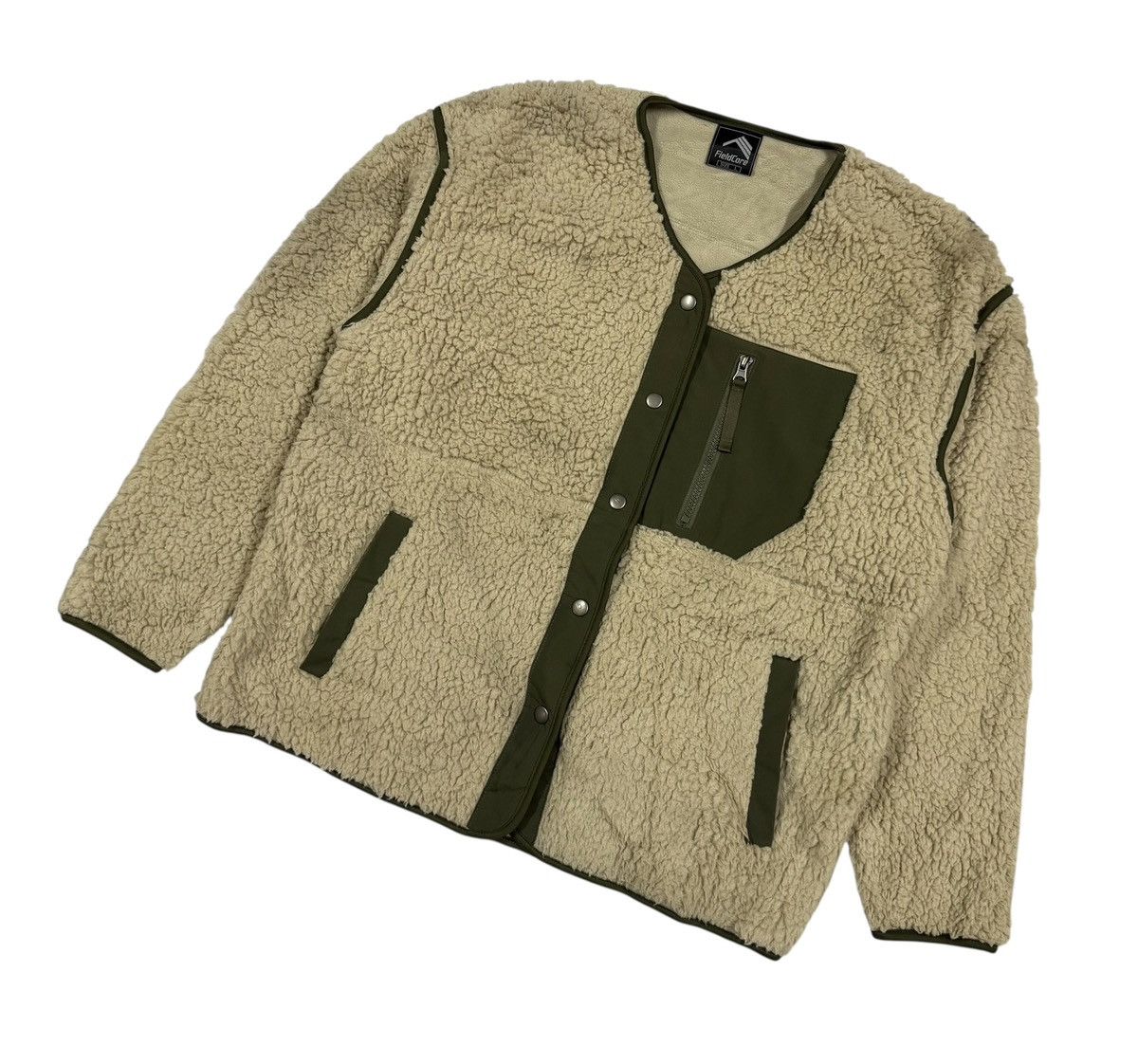 Japanese Brand Fieldcore Wool Boa Fleece Field Cardigan Remover Sleeve Size US L / EU 52-54 / 3 - 5 Thumbnail
