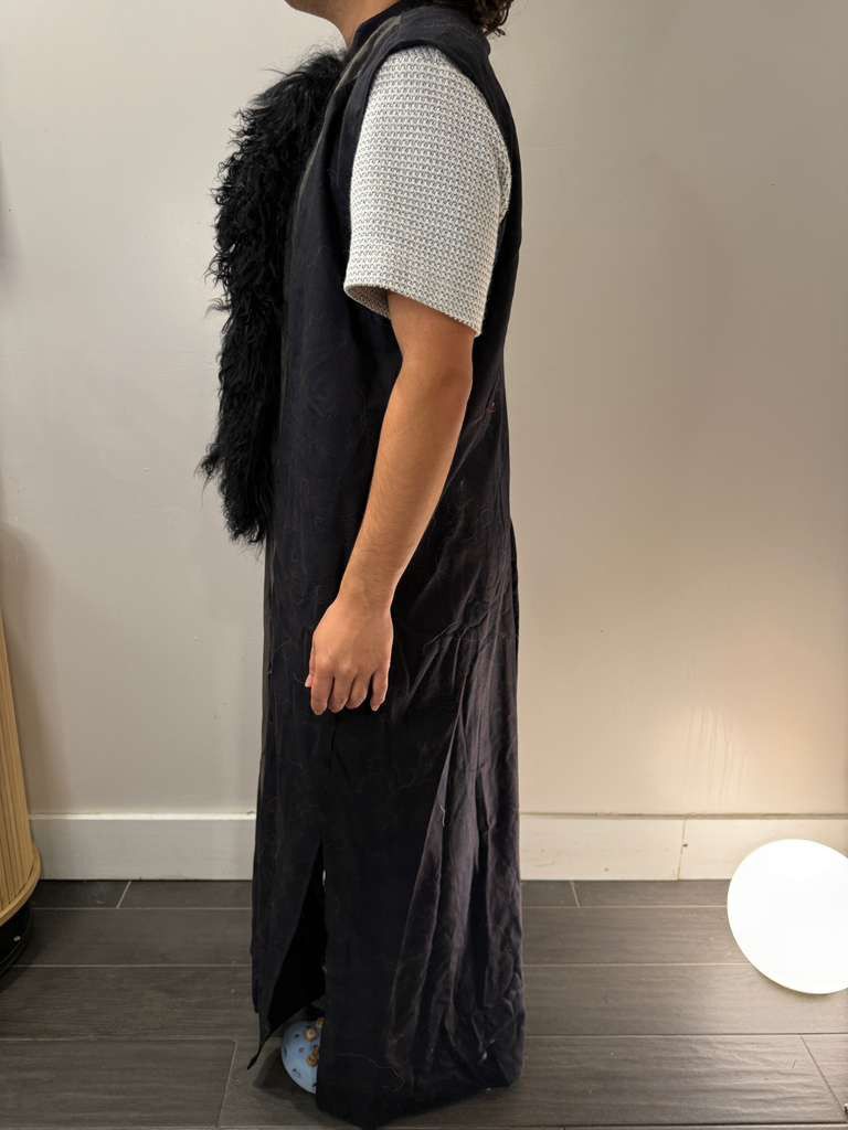Custom-made Long sweater with real mongolian Fur
