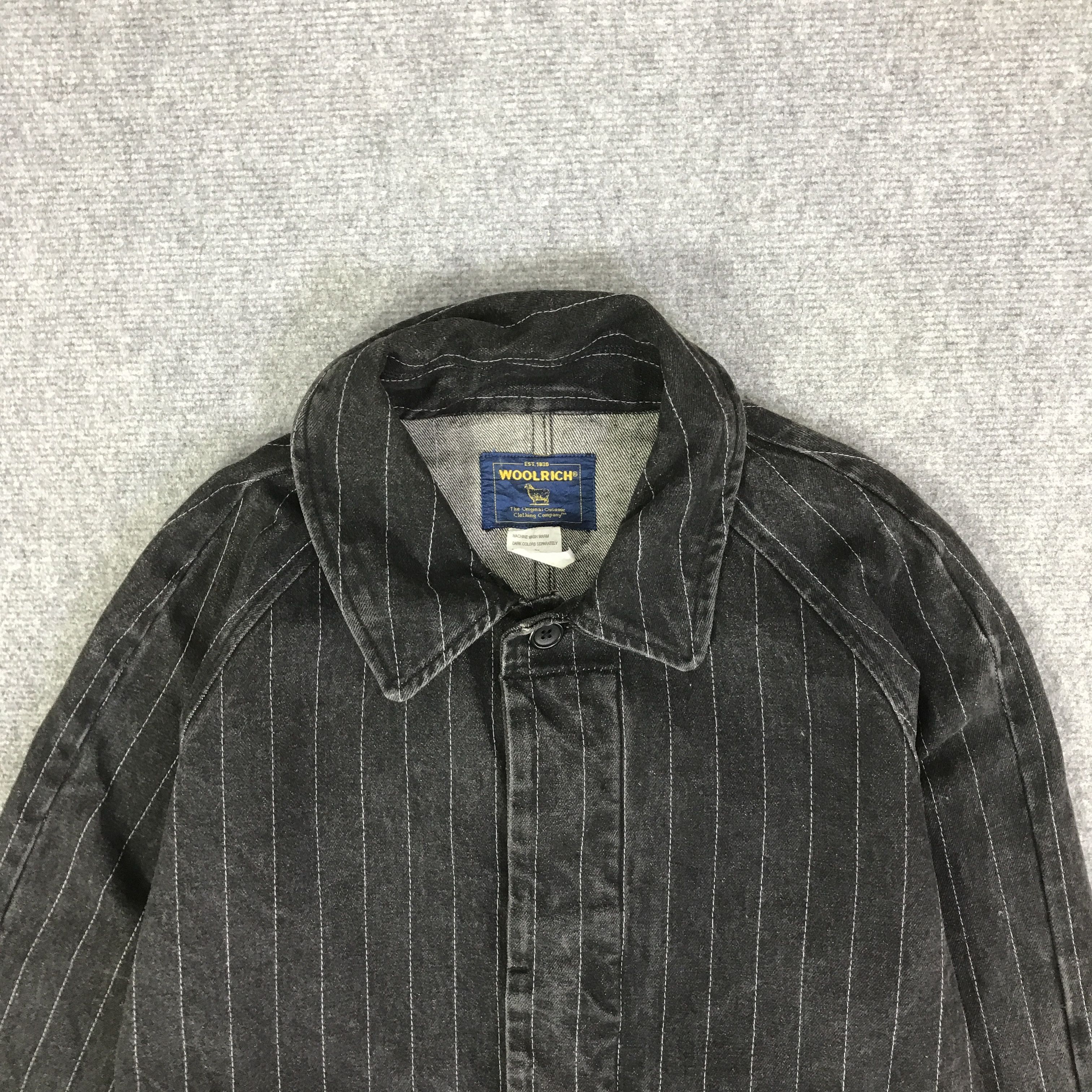 Woolrich Woolen Mills WOOLRICH BLACK DENIM BUTTON JACKET K84B10 Size US L / EU 52-54 / 3 - 2 Thumbnail