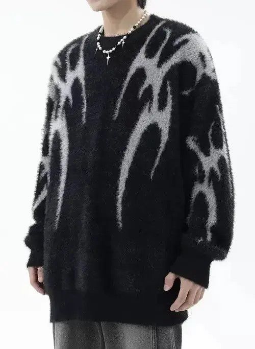 Aran Isles Knitwear Avant garde fashion gothic print sweater knitwear Size US M / EU 48-50 / 2 - 1 Thumbnail