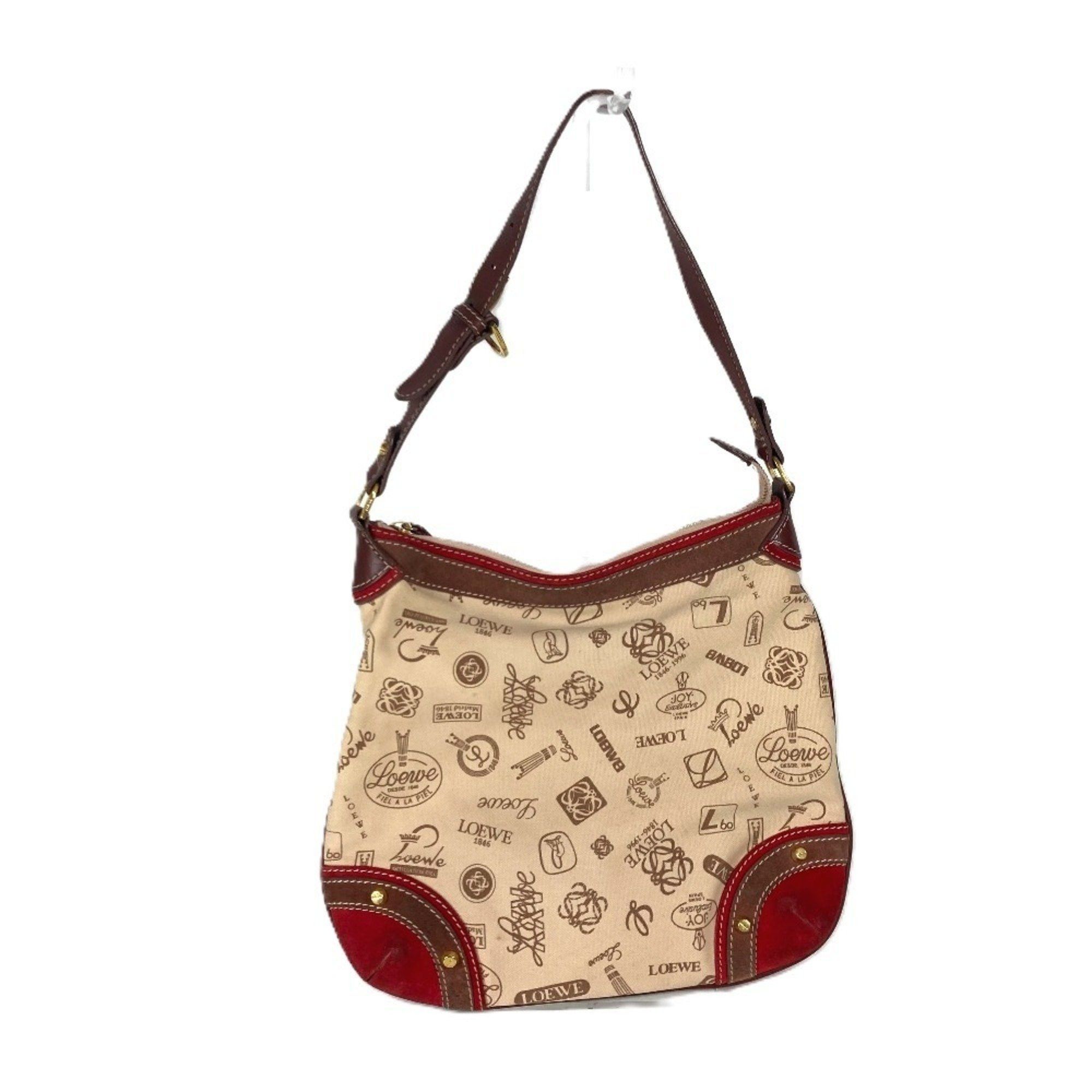 Loewe 160Th Anniversary Crossbody Bag Pochette Shoulder Canvas Women's Beige