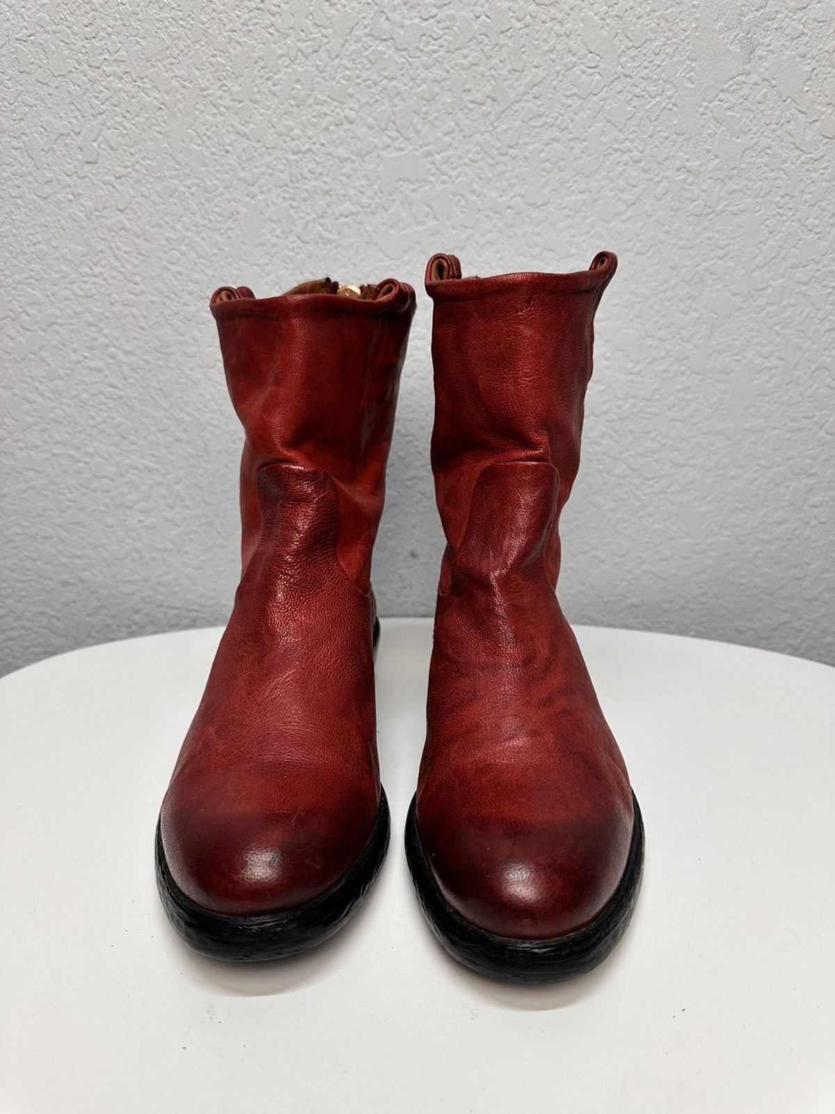 A.S.98 Vintage Italian AS 98 Rick Owens Style Leather Biker Boots Size US 9 / IT 39 - 3 Thumbnail