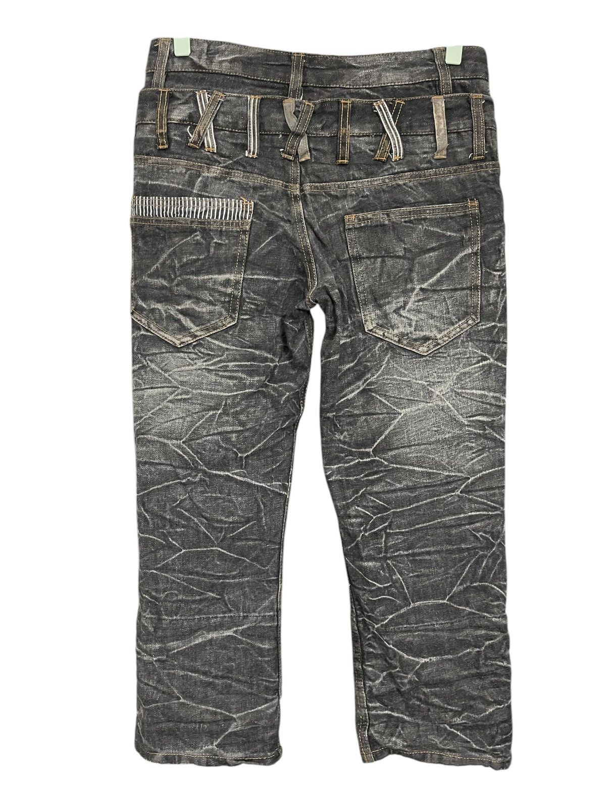 Hysteric Glamour × Vintage Nylaus Double waist Clawmark Trim Twist Leg Jeans Size US 30 / EU 46 - 11 Thumbnail