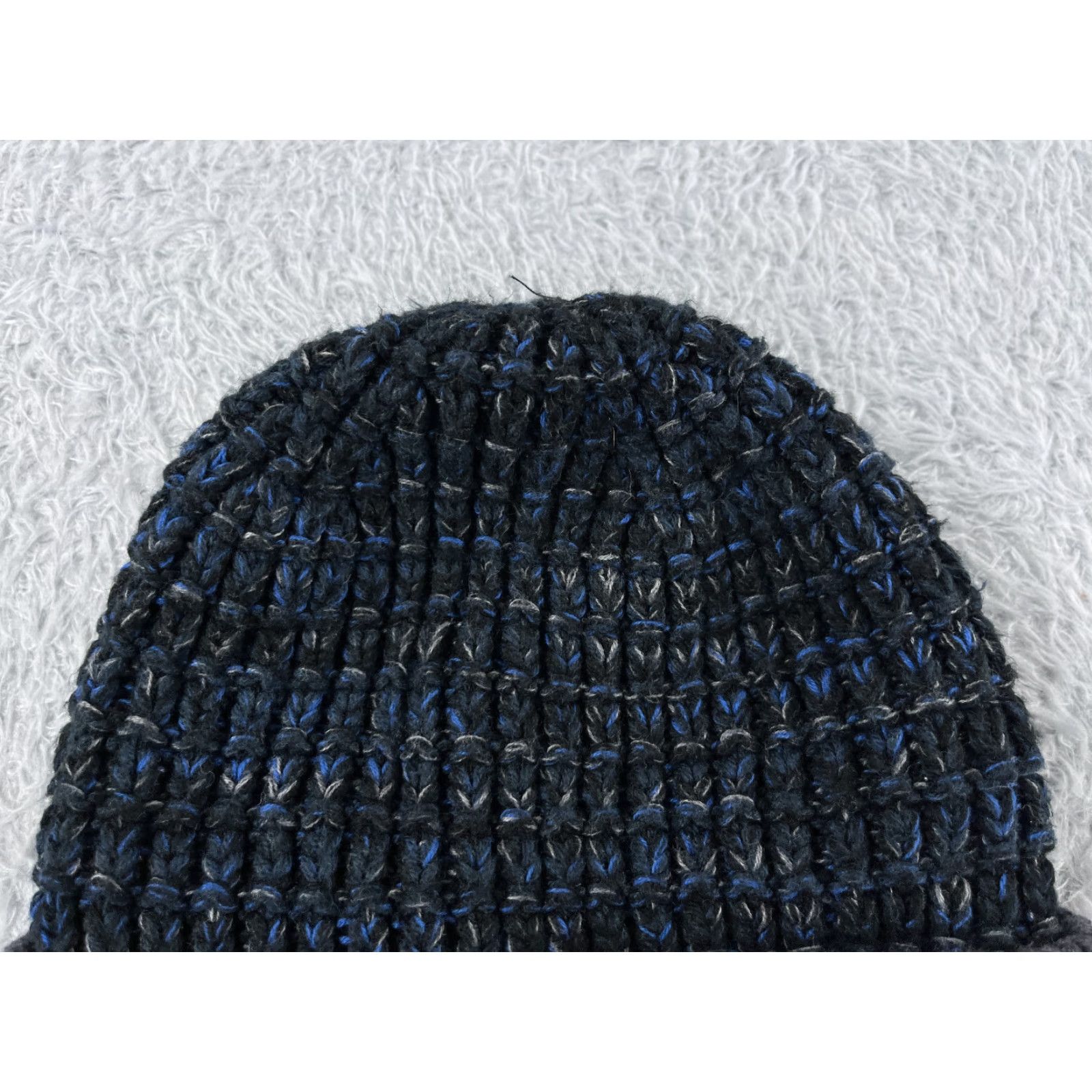 Express Express Beanie Toque Adult One Size Blue Black Knit Acrylic Cotton Blend Ski Size ONE SIZE - 3 Thumbnail