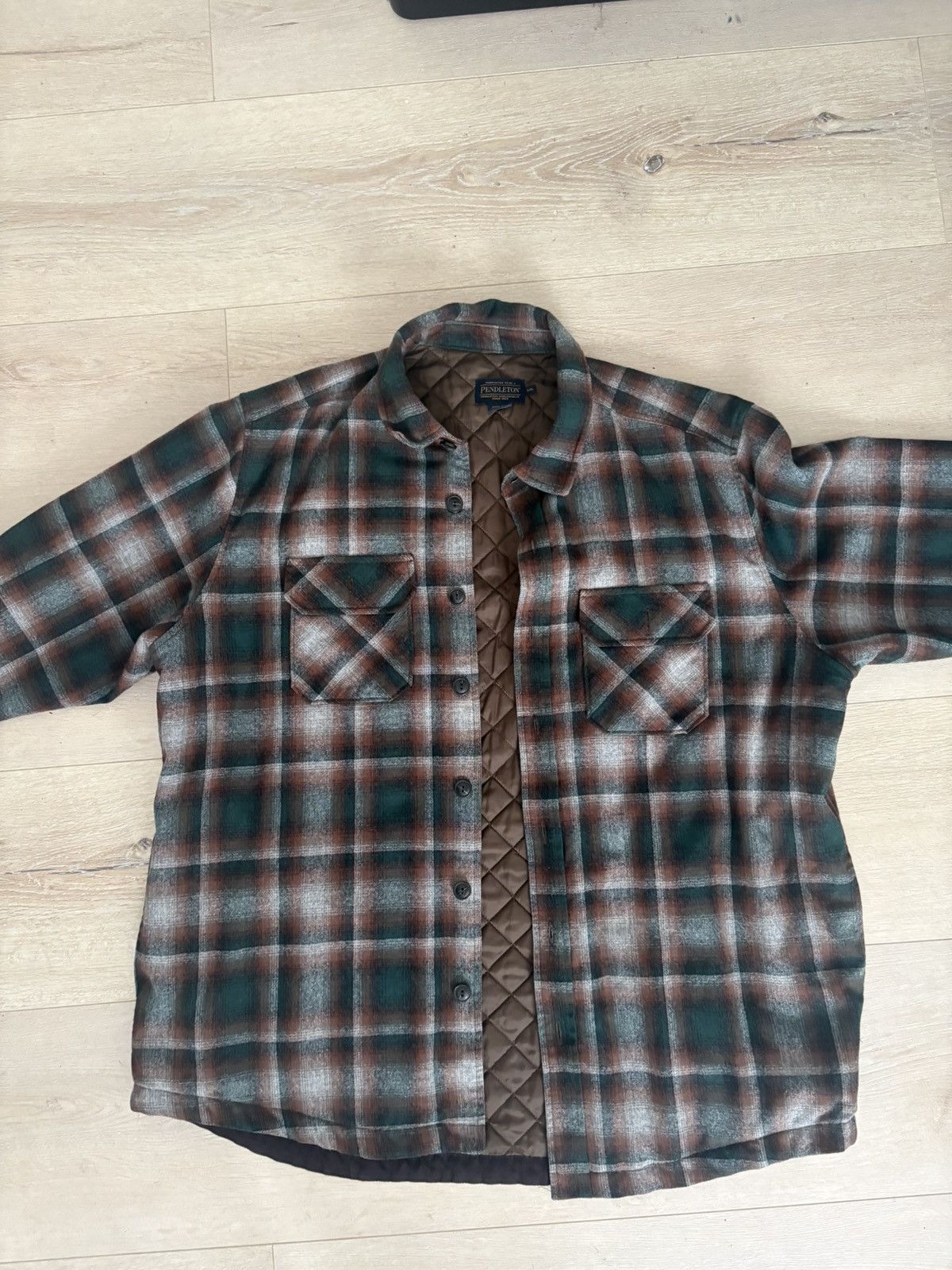 Pendleton Pendleton Plaid Ombré Quilted CPO Wool Shirt Jacket XXL Size US XXL / EU 58 / 5 - 2 Thumbnail