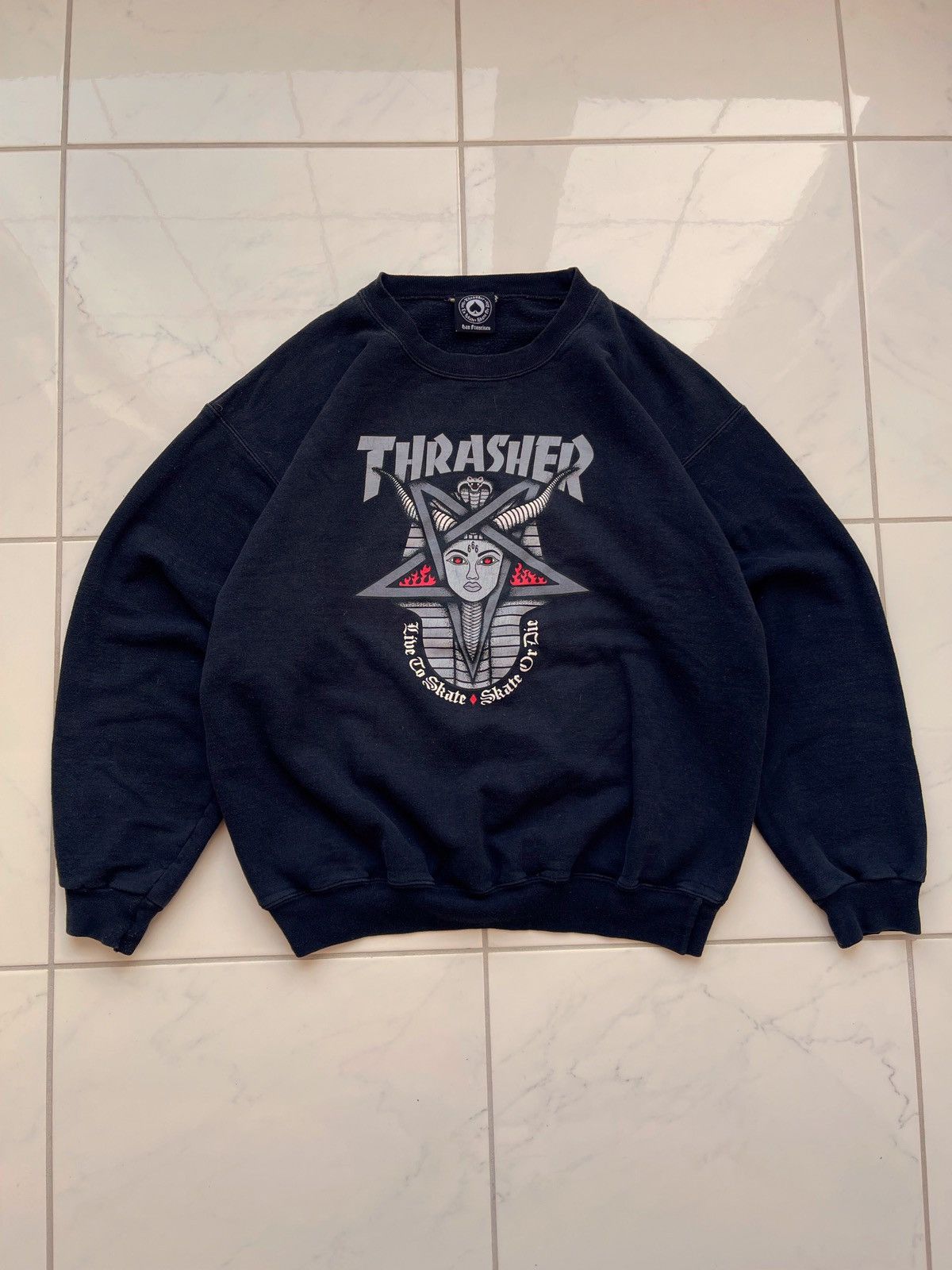 Thrasher × Vintage Vintage Y2k Thrasher Sweatshirt 90’s Size US L / EU 52-54 / 3 - 1 Thumbnail