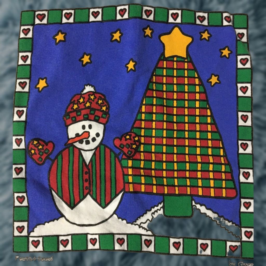 Fruit Of The Loom VINTAGE 90s Christmas Snowman Sweatshirt M USA Tree Heart Love Art Stars Grunge 80s Sweatshirt M White USA 90s Grunge Christmas Snowman Mens Size US M / EU 48-50 / 2 - 1 Thumbnail