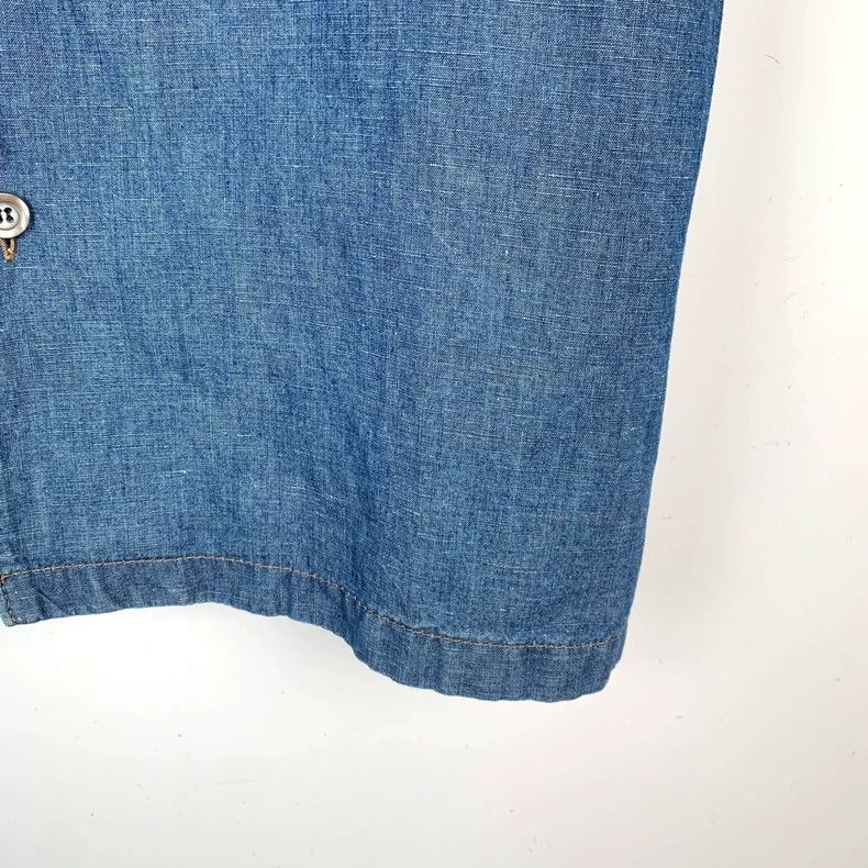 Prada Prada 23 blue logo triangle lapel cotton short-sleeved deni Size US M / EU 48-50 / 2 - 5 Thumbnail