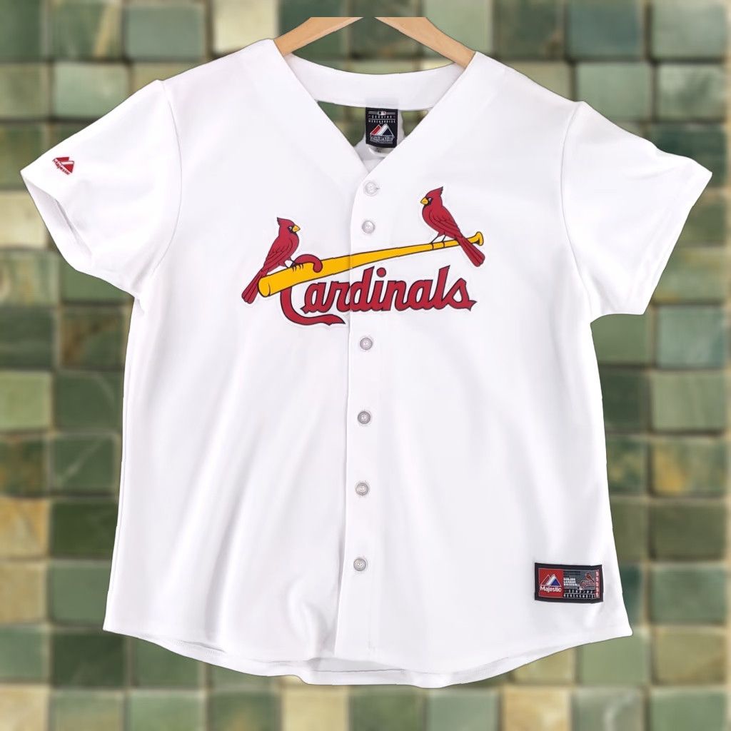MLB VINTAGE Majestic 90s MLB Saint Louis Cardinals Jersey Mens XL White Short Sleeve Made USA Size US XL / EU 56 / 4 - 1 Thumbnail