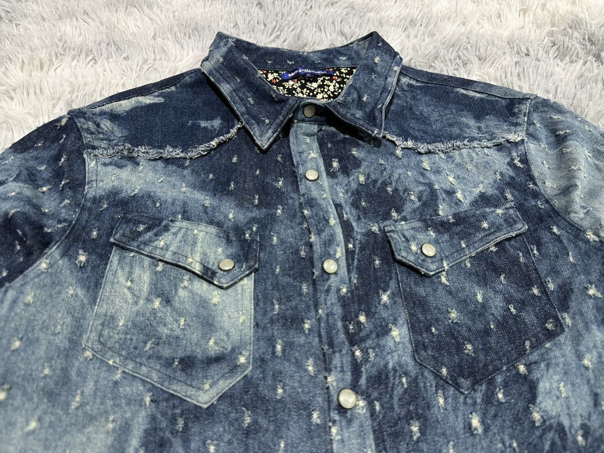 semanticdesign Y2K Semantic Design Shotgun Distressed Western Denim Shirt Size US M / EU 48-50 / 2 - 8 Thumbnail