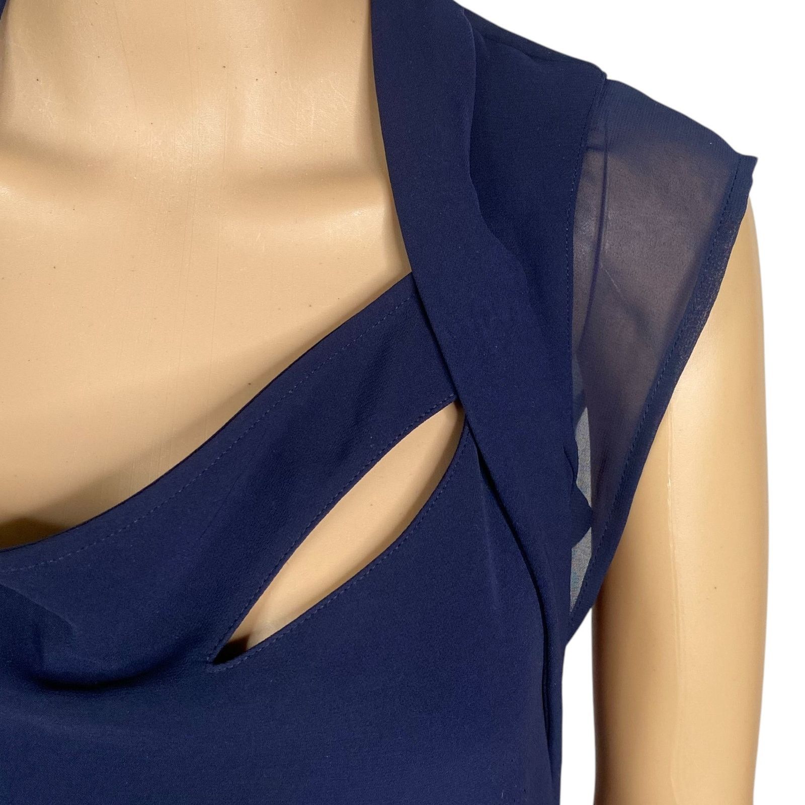 The Kooples The Kooples Navy Blue Cut Out Sheath Mini Dress SZ S Size S / US 4 / IT 40 - 3 Thumbnail