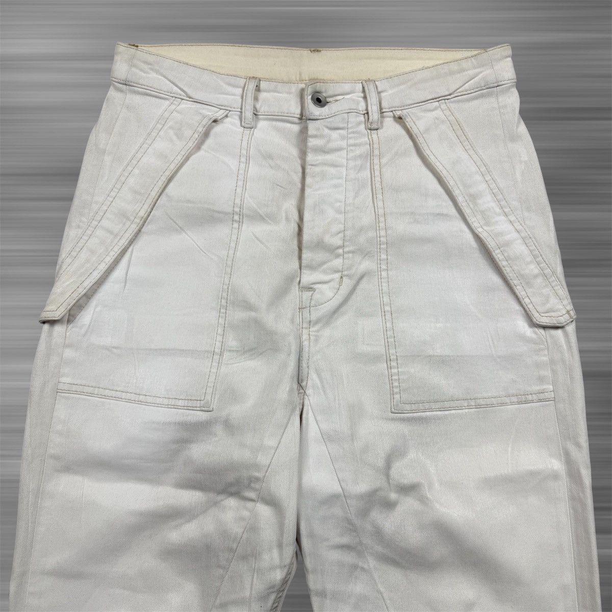 Rick Owens × Rick Owens Drkshdw Rick Owens Cargo Waxed Cropped Jeans Size US 30 / EU 46 - 2 Thumbnail