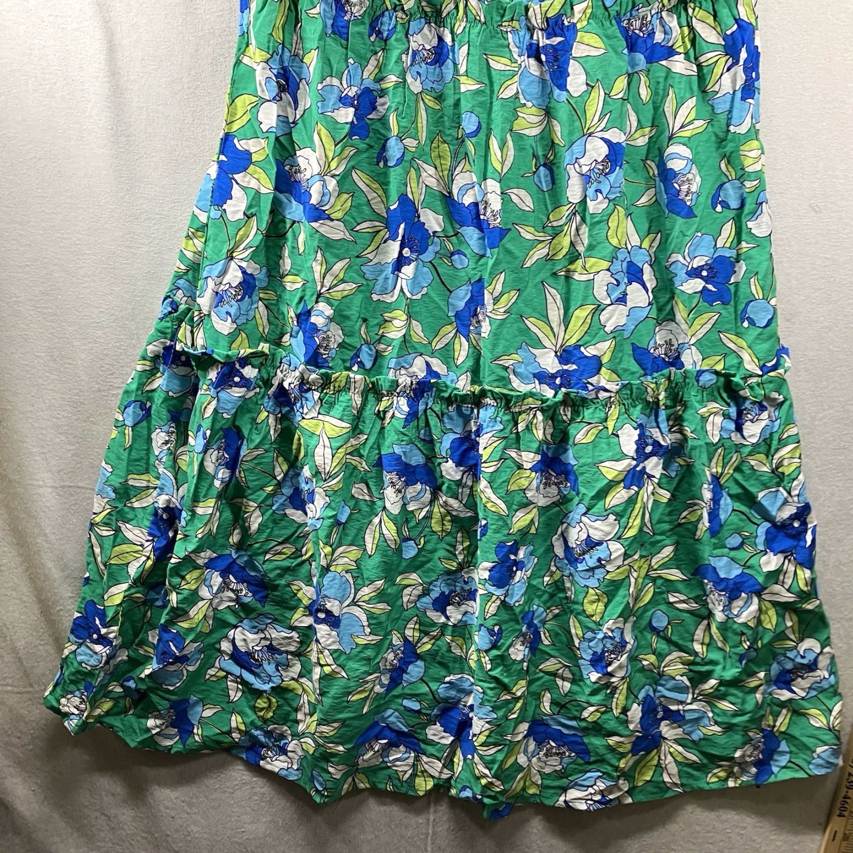 Vintage Monteau Maxi Dress Women's XS Green Floral Ruffled V-Neck Casual Spring Summer Size XS / US 0-2 / IT 36-38 - 4 Thumbnail