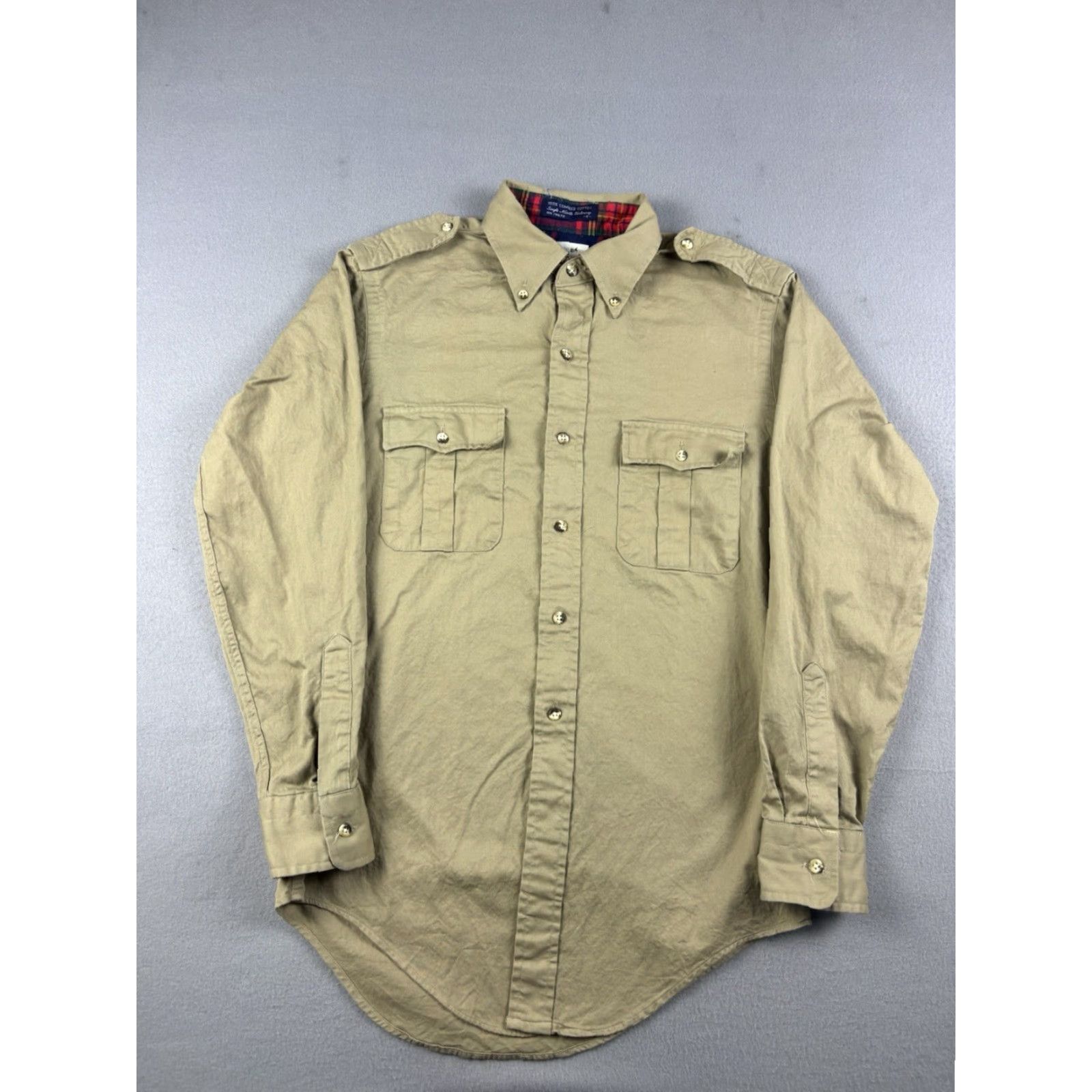 Brooks Brothers VINTAGE Brooks Brothers Brooksgate Shirt Mens Size Small Brown Six Button Up 70s Size US S / EU 44-46 / 1 - 2 Thumbnail