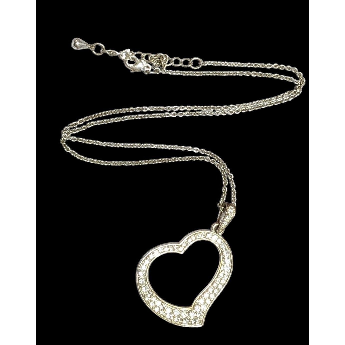Other Vintage Premier Designs Open Heart Rhinestone Necklace Size ONE SIZE - 1 Thumbnail