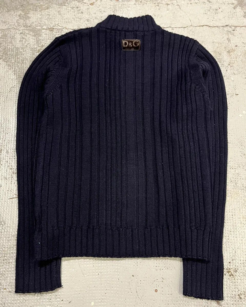 Dolce & Gabbana 2000s Dolce & Gabbana Navy Minimalist Zip-Up Sweater Size US M / EU 48-50 / 2 - 7 Thumbnail