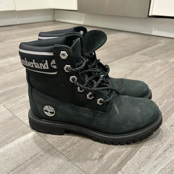Timberland Timberlands All Black Logo Cuff Waterproof Boots Size US 6.5 / IT 36.5 - 1 Thumbnail