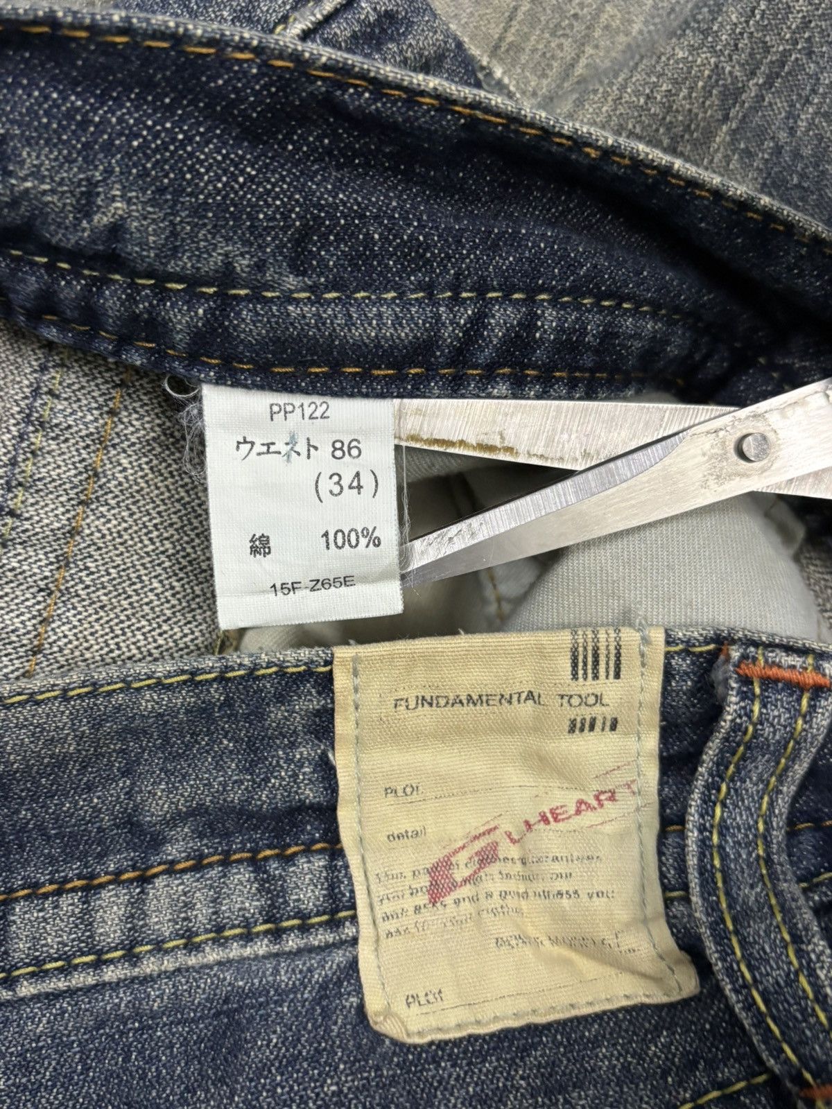 Japanese Brand Vintage Y2K GL Heart Mud Wash Faded Baggy Ripped Jeans Size US 34 / EU 50 - 17 Thumbnail