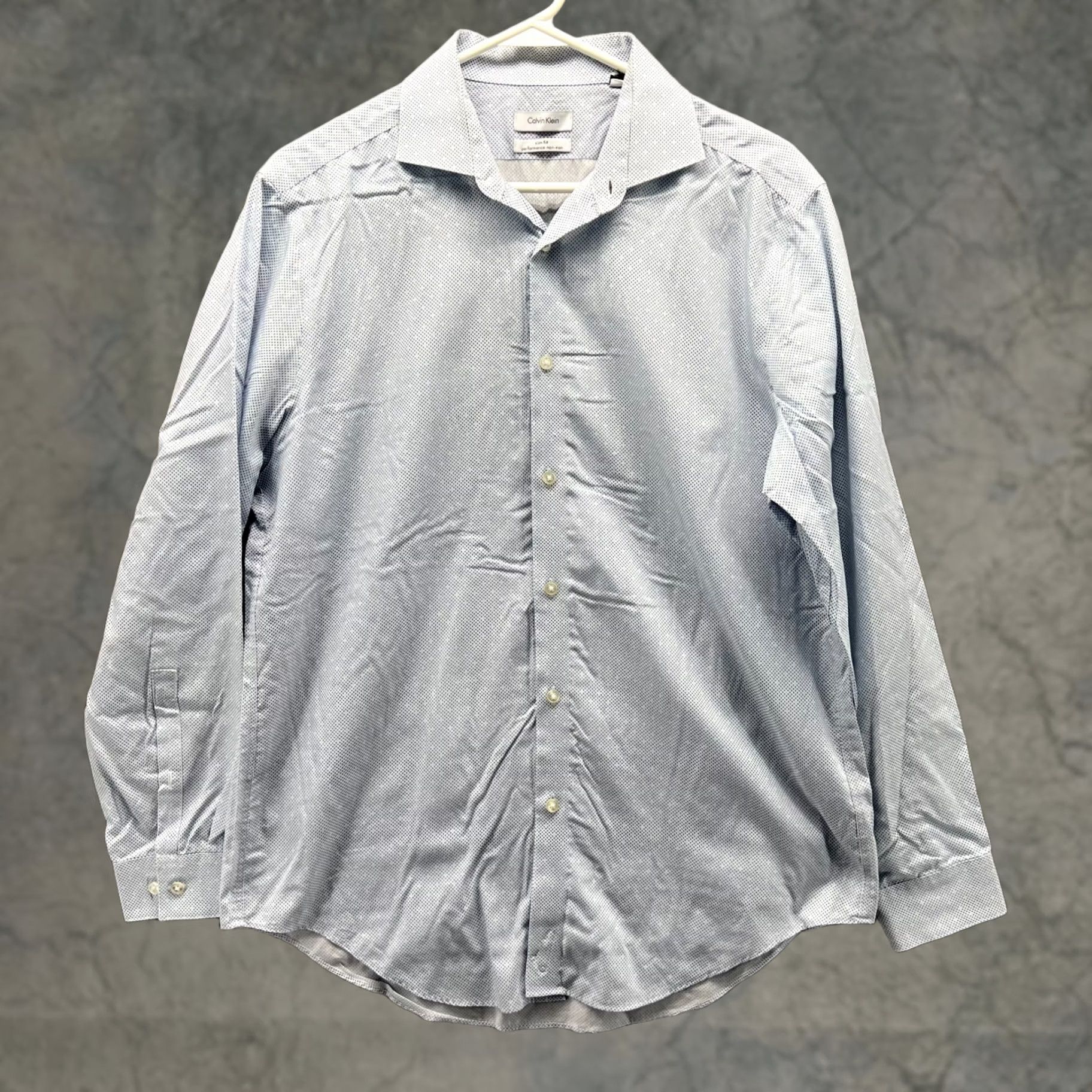 Calvin Klein Calvin Klein Shirt Mens Large Blue Button-Down Slim Performance Arrow Print Shirt Size US L / EU 52-54 / 3 - 1 Thumbnail