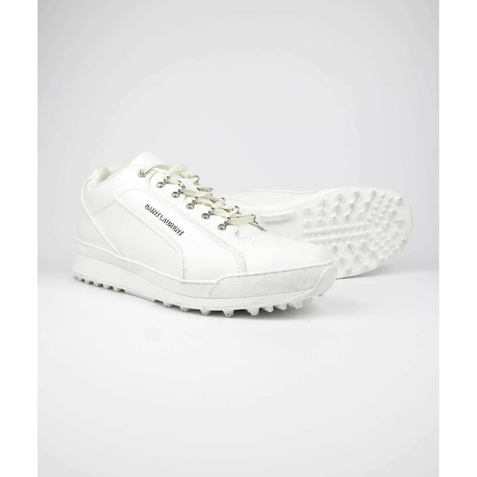 Saint Laurent Paris o1y0325 Logo Low-Top Sneakers in White Size US 7.5 / EU 40-41 - 2 Thumbnail