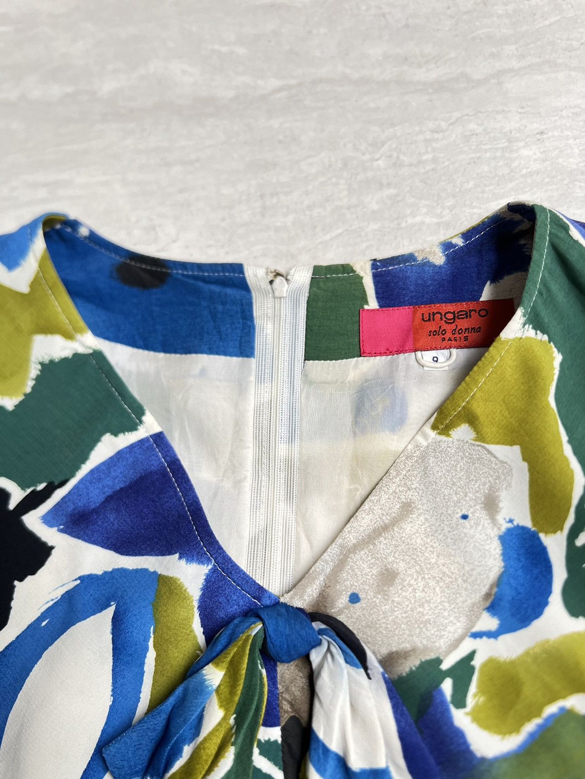 Ungaro Paris UNGARO Solo Donna Paris Flower Motive Dress Size XS / US 0-2 / IT 36-38 - 10 Thumbnail
