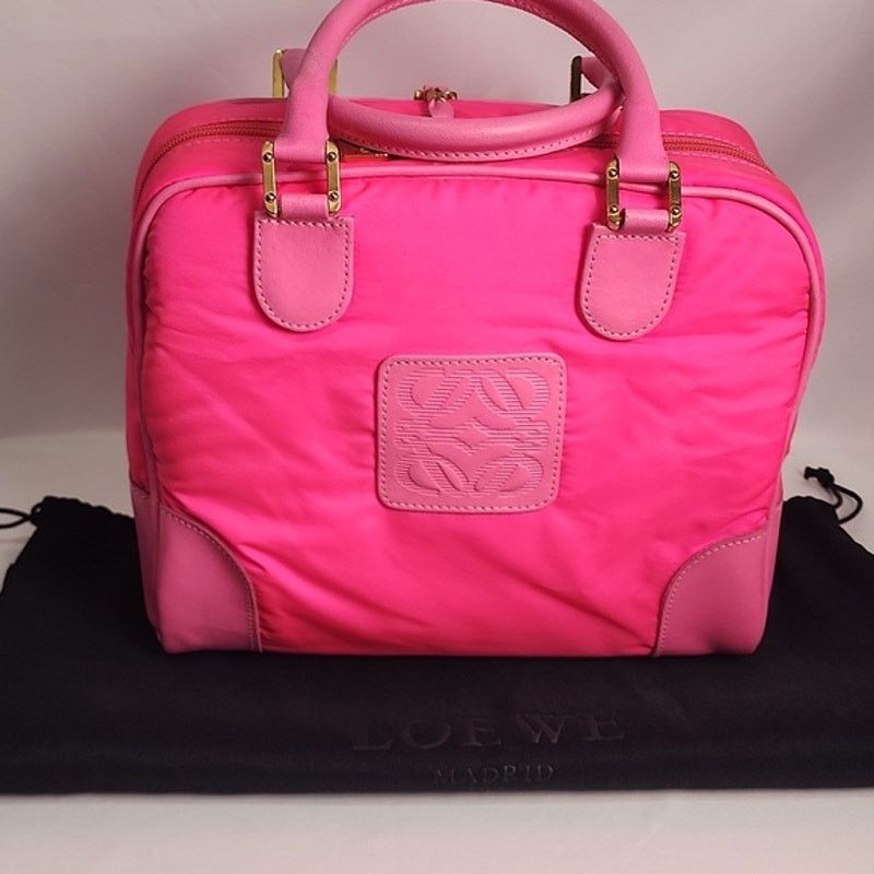 Loewe Loewe Hot Pink Nylon Boston 32 Anagram Amazona Limited Editi Size ONE SIZE - 2 Thumbnail