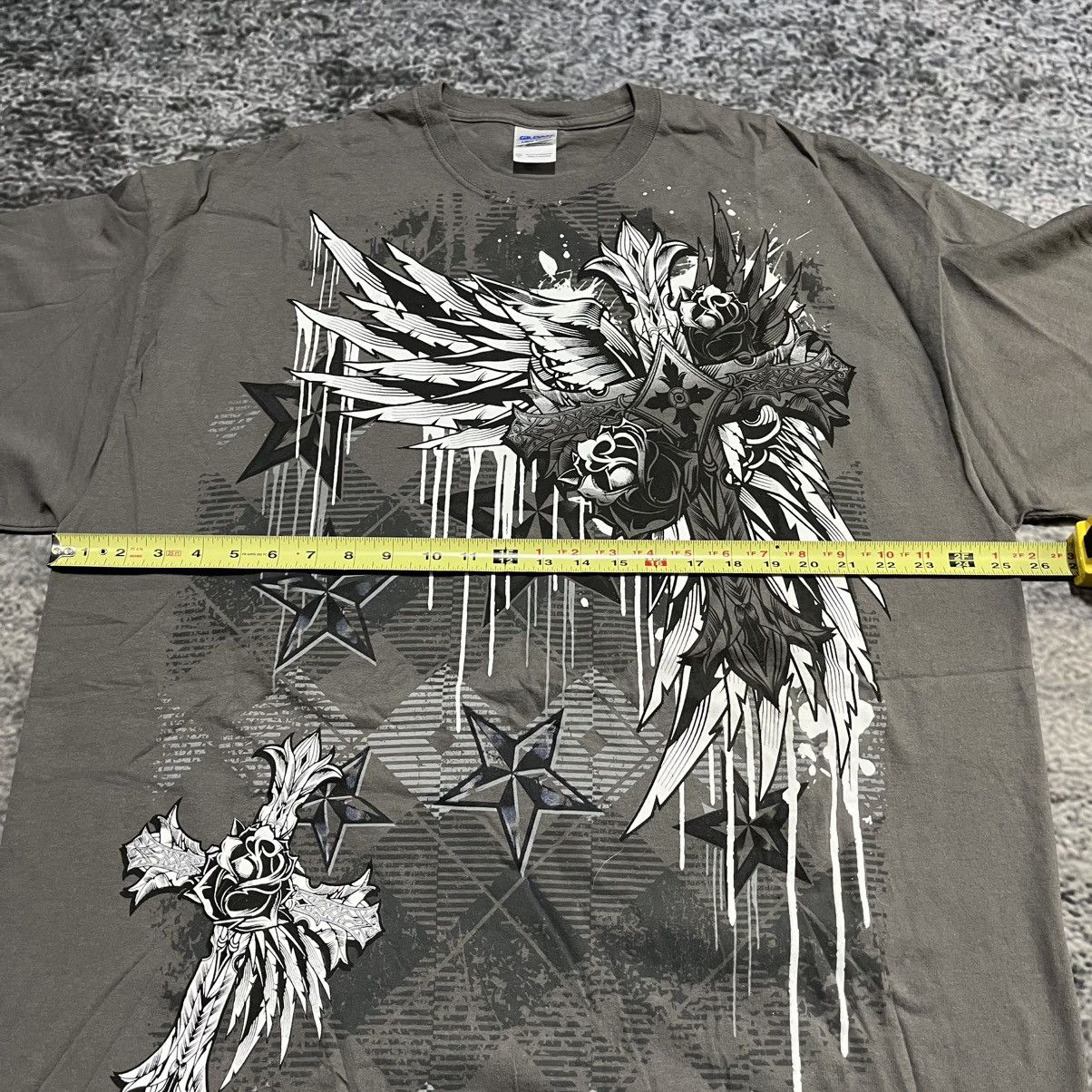 Affliction VINTAGE Y2K AFFLICTION STYLE CROSS GRUNGE SKATER T SHIRT Size US XXL / EU 58 / 5 - 7 Thumbnail
