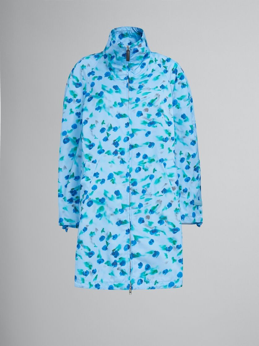 o1f1d3z0725 Gathered Taffeta Parka in Blue